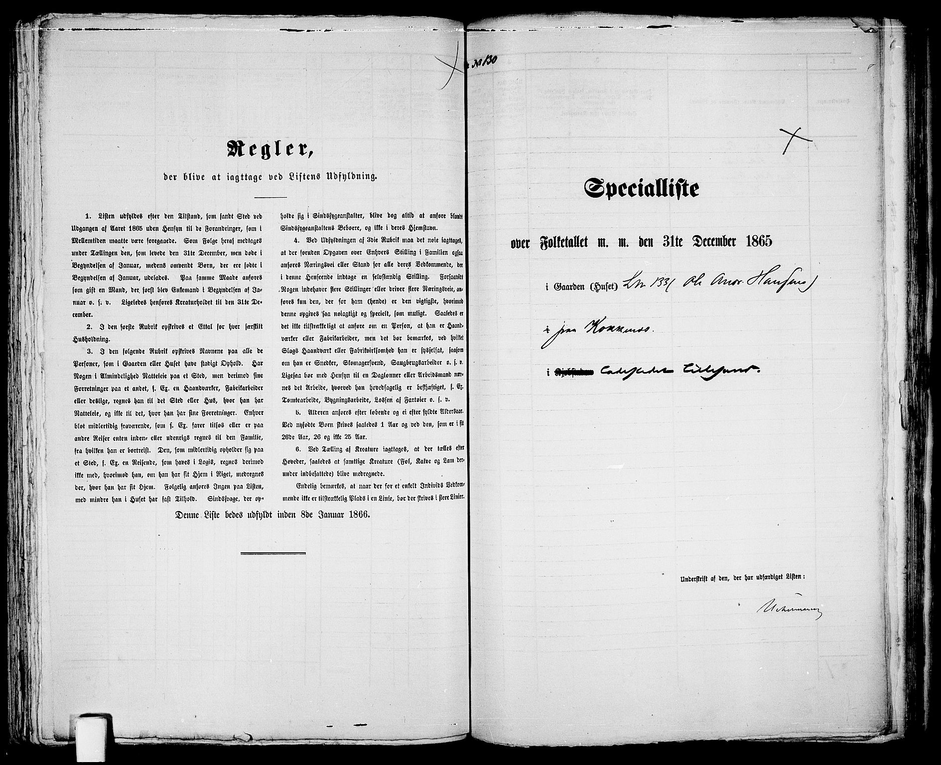 RA, Folketelling 1865 for 0905B Vestre Moland prestegjeld, Lillesand ladested, 1865, s. 269