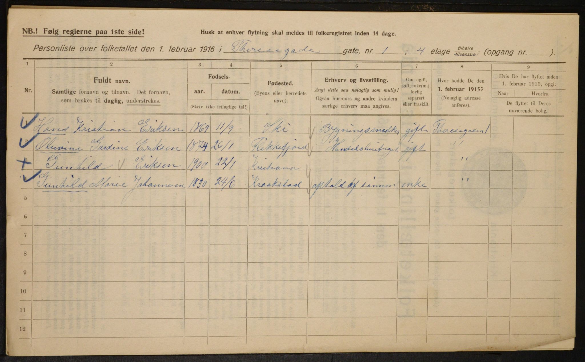 OBA, Kommunal folketelling 1.2.1916 for Kristiania, 1916, s. 110652