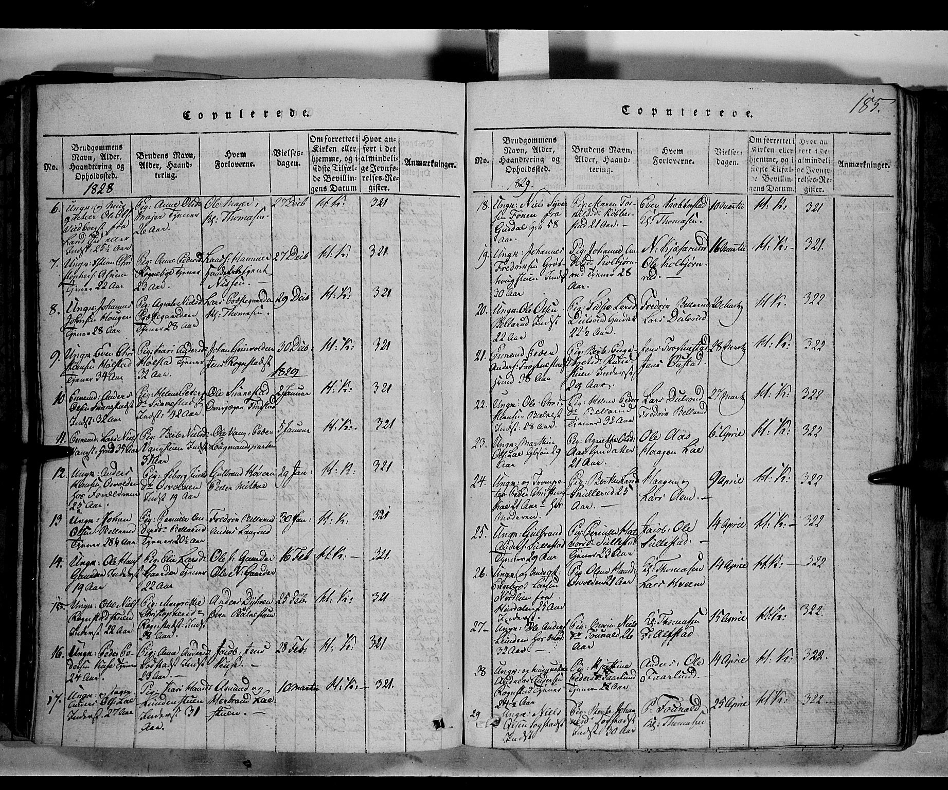 Østre Toten prestekontor, AV/SAH-PREST-104/H/Ha/Haa/L0001: Ministerialbok nr. 1, 1828-1839, s. 185