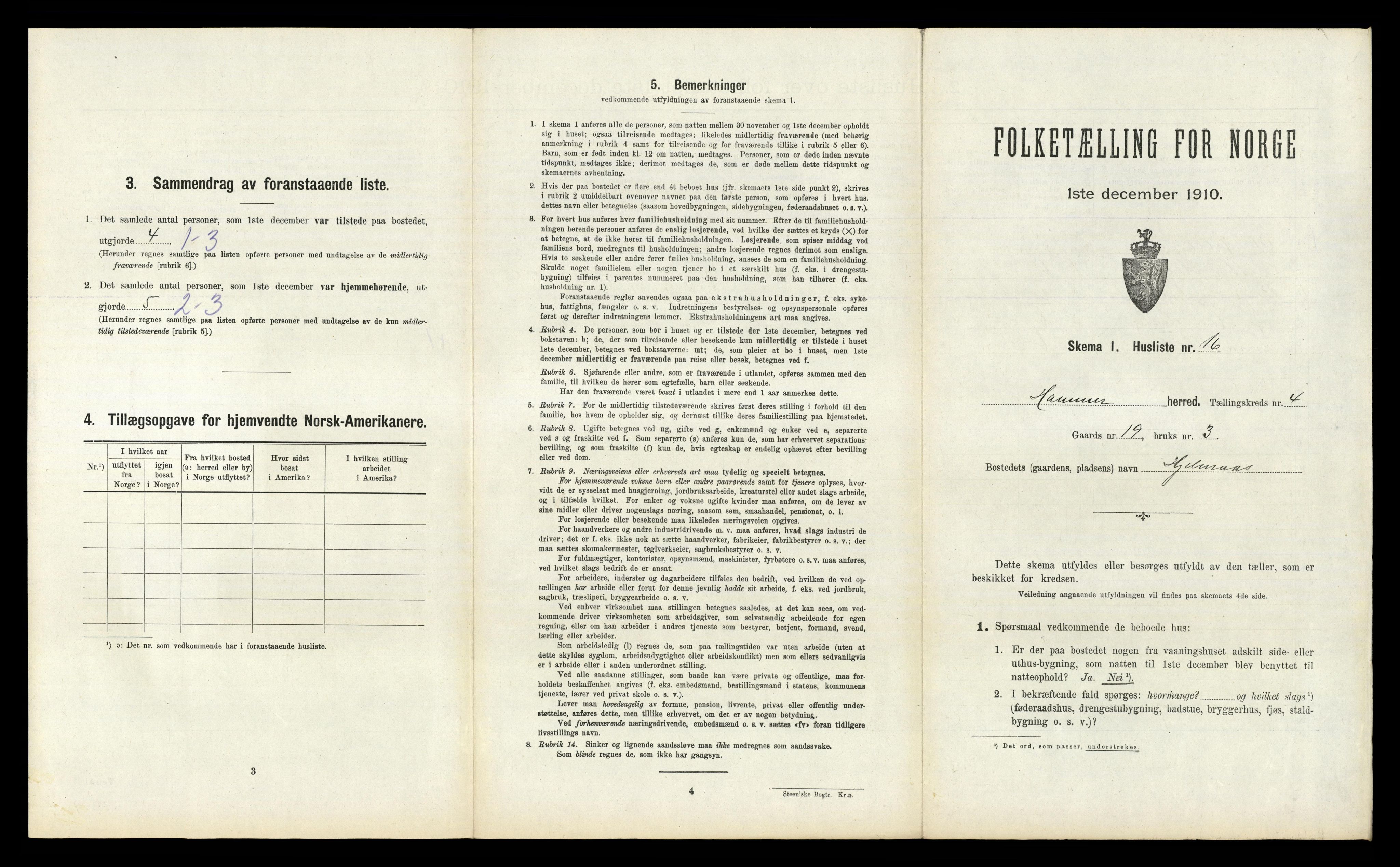 RA, Folketelling 1910 for 1254 Hamre herred, 1910, s. 268