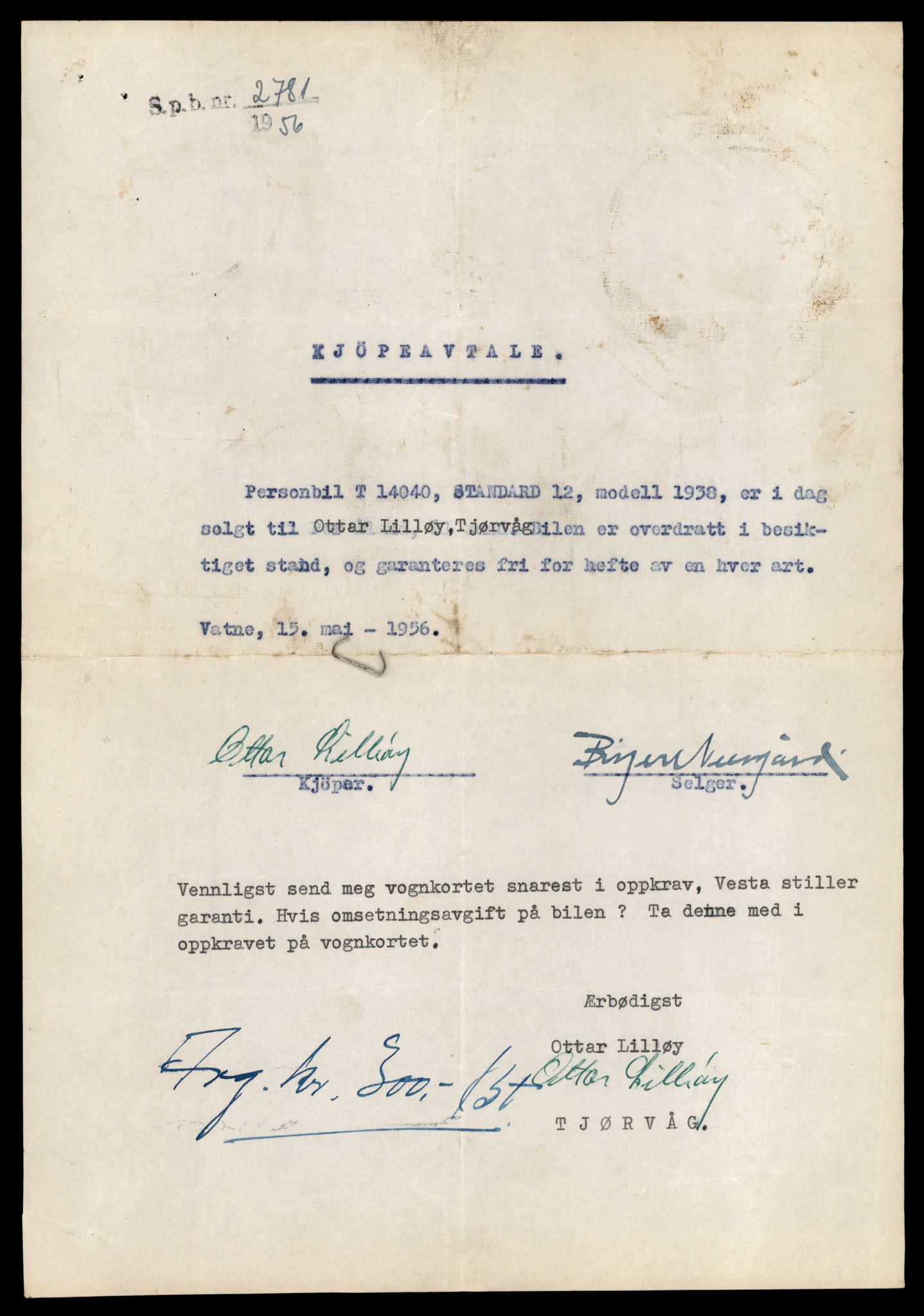 Møre og Romsdal vegkontor - Ålesund trafikkstasjon, AV/SAT-A-4099/F/Fe/L0042: Registreringskort for kjøretøy T 13906 - T 14079, 1927-1998, s. 2203