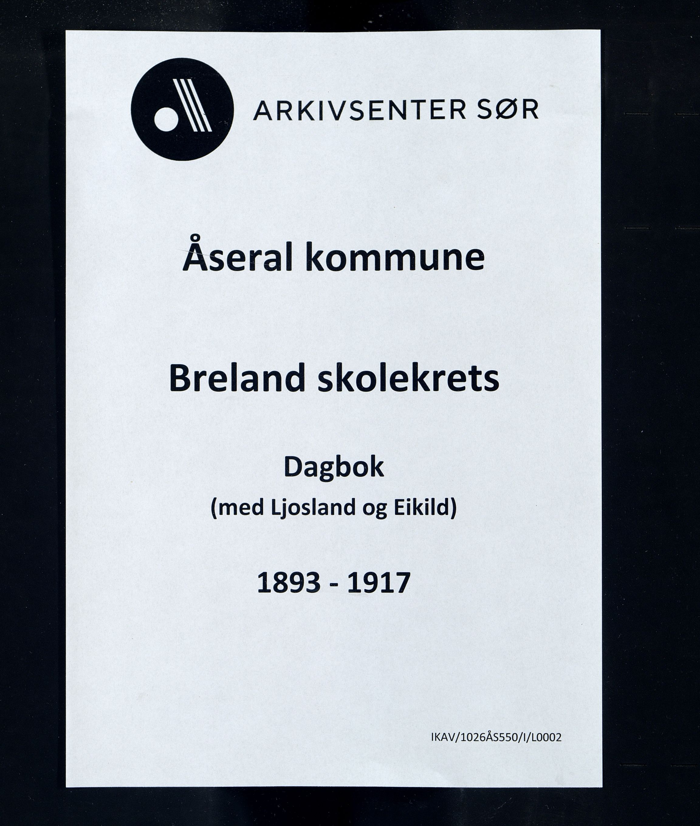 Åseral kommune - Breland Skolekrets, ARKSOR/1026ÅS550/I/L0002: Dagbok, 1893-1917