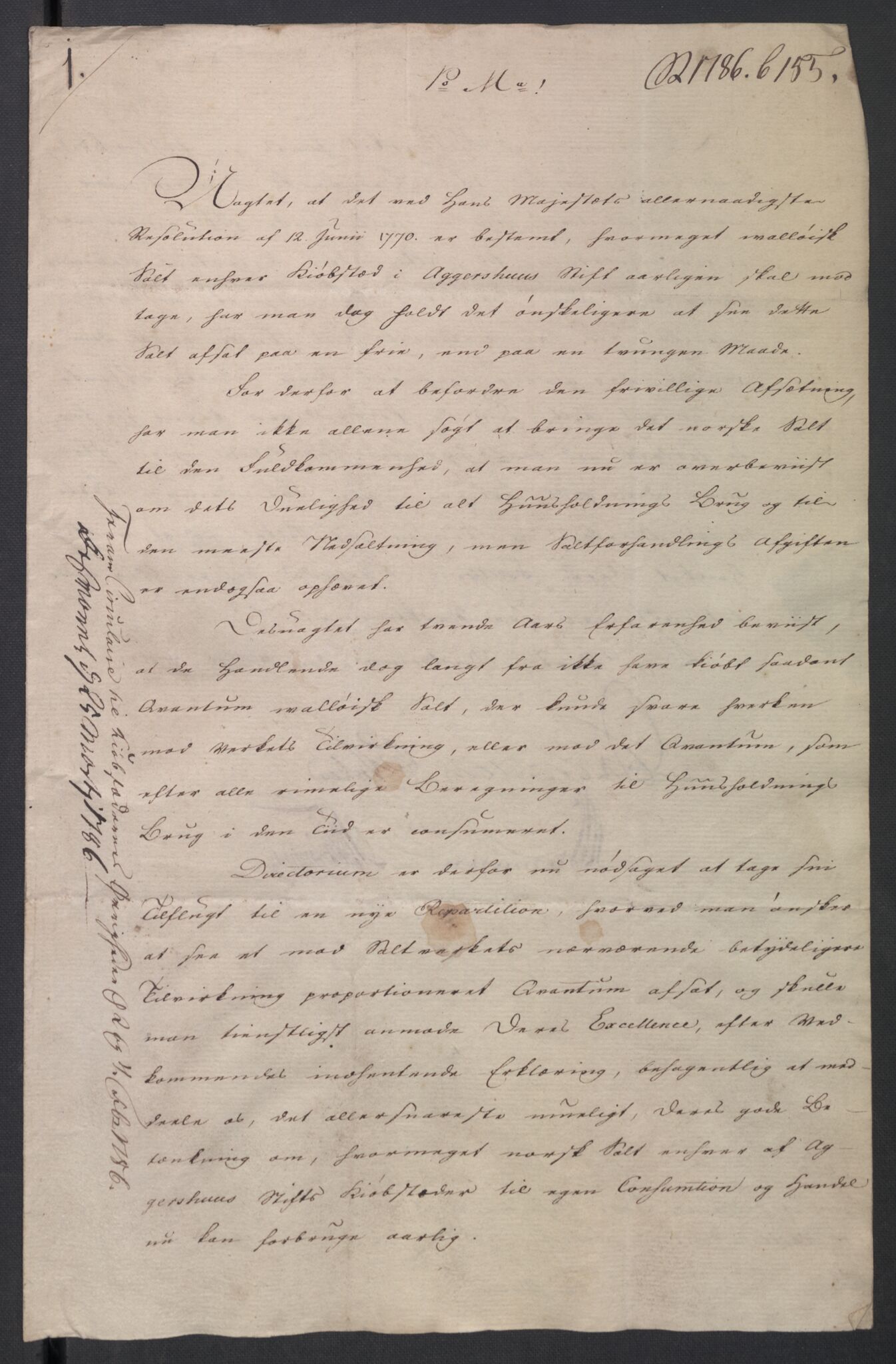 Kristiania stiftamt, AV/SAO-A-10386/E/Ea/Eai/L0002: Bergverksdirektoriet, 1786-1790, s. 3