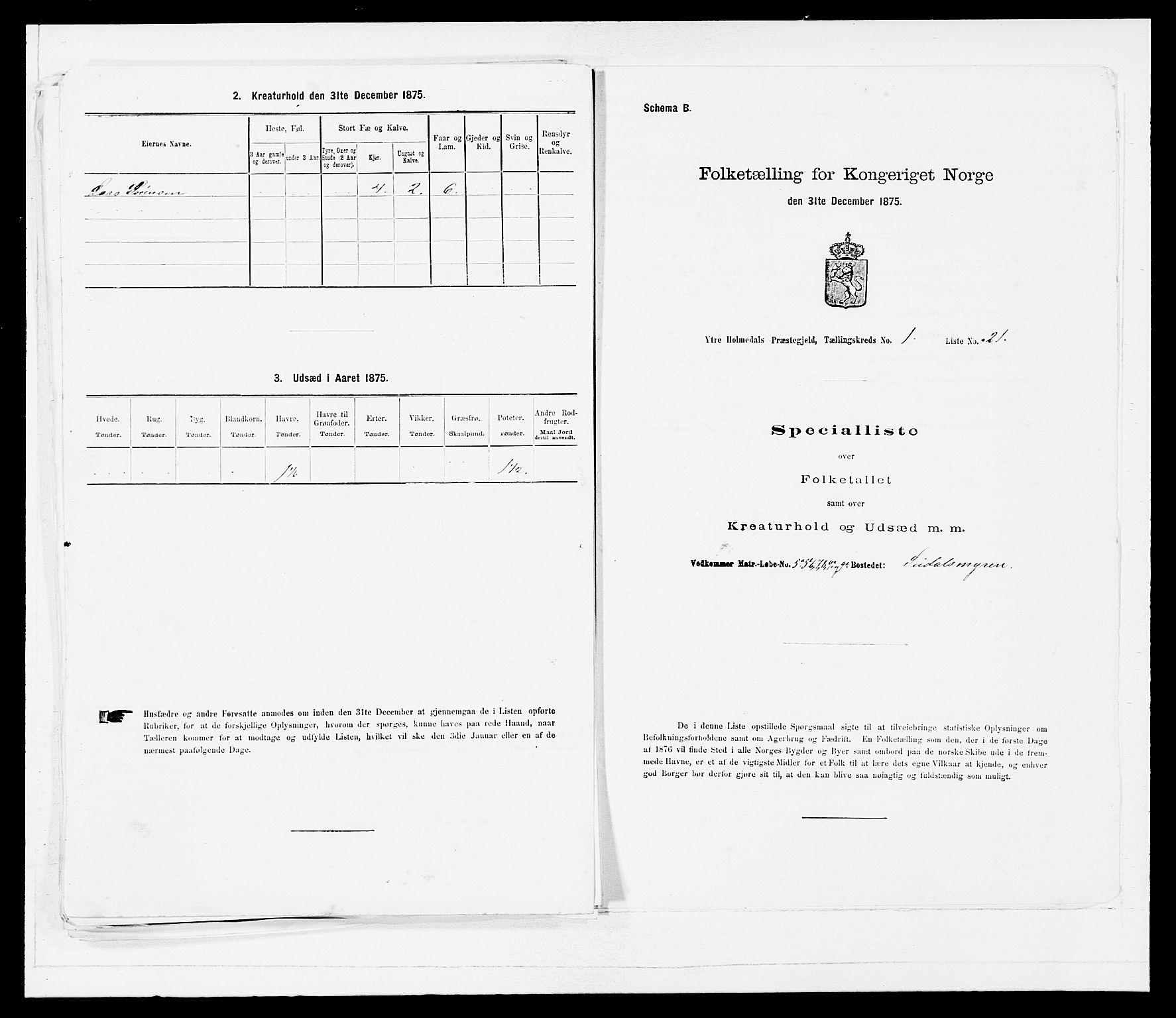 SAB, Folketelling 1875 for 1429P Ytre Holmedal prestegjeld, 1875, s. 89