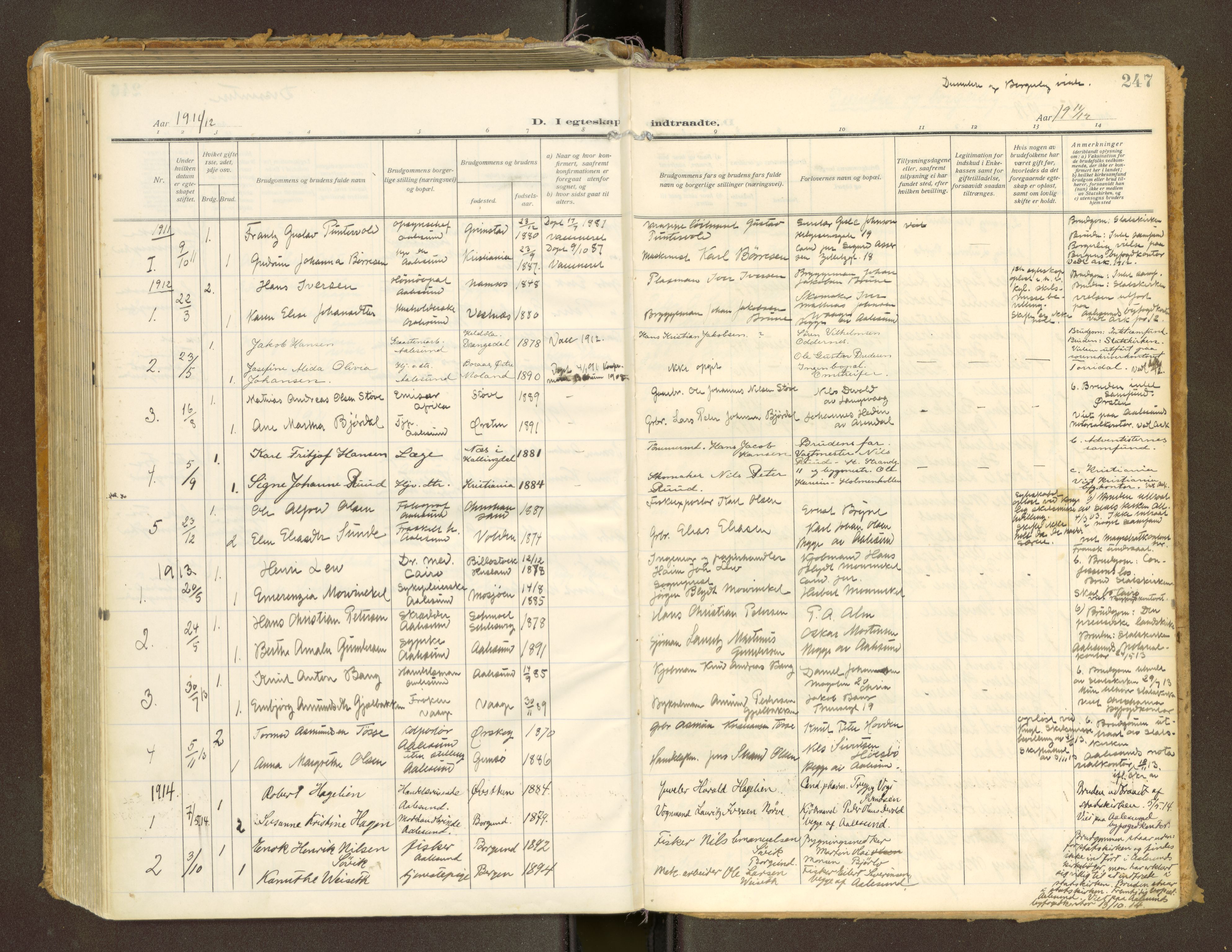 Ålesund sokneprestkontor, AV/SAT-A-1018/5/H/Ha/Haa/L0001: Ministerialbok nr. 529A13, 1910-1930, s. 247