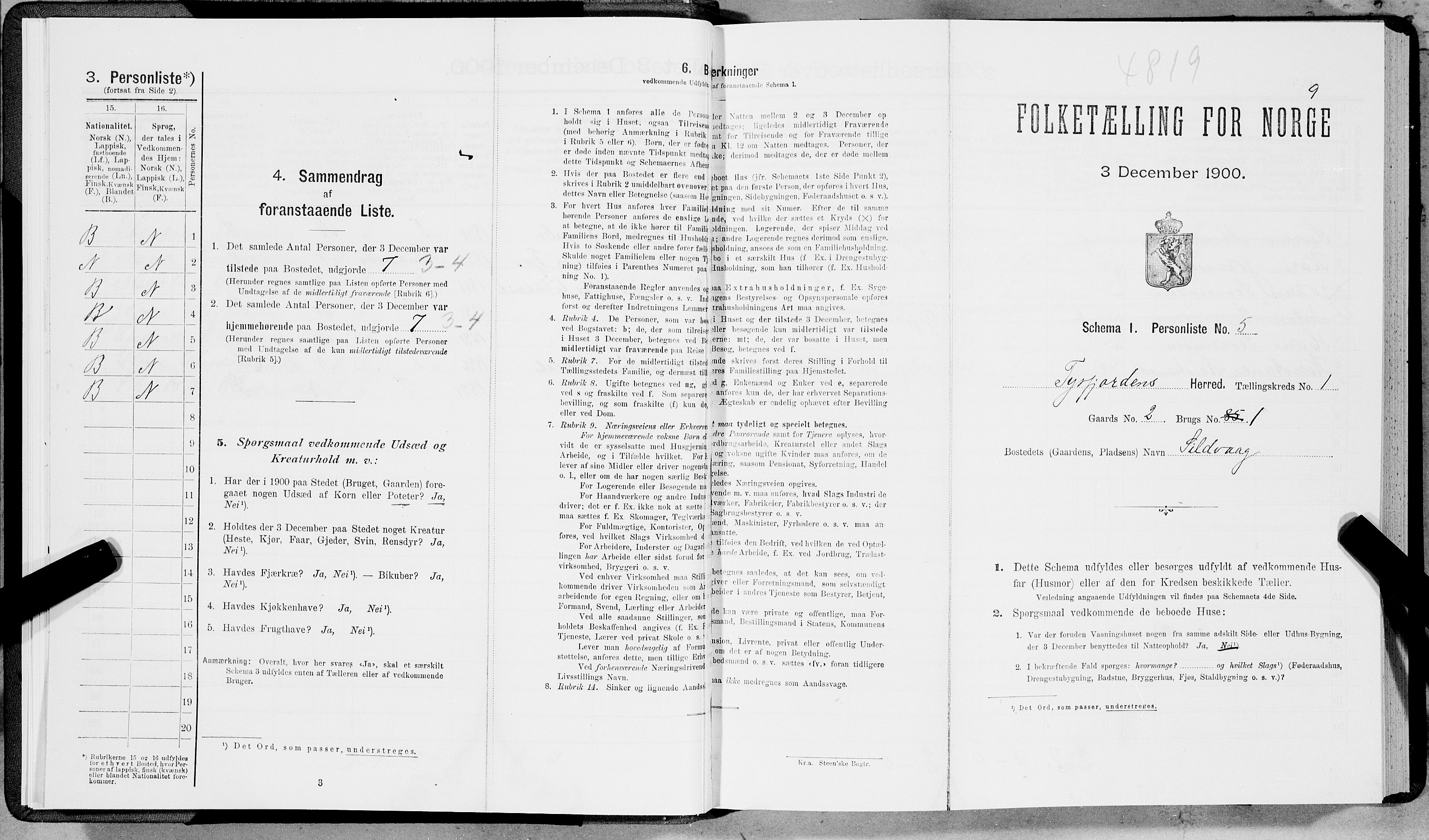 SAT, Folketelling 1900 for 1850 Tysfjord herred, 1900, s. 22