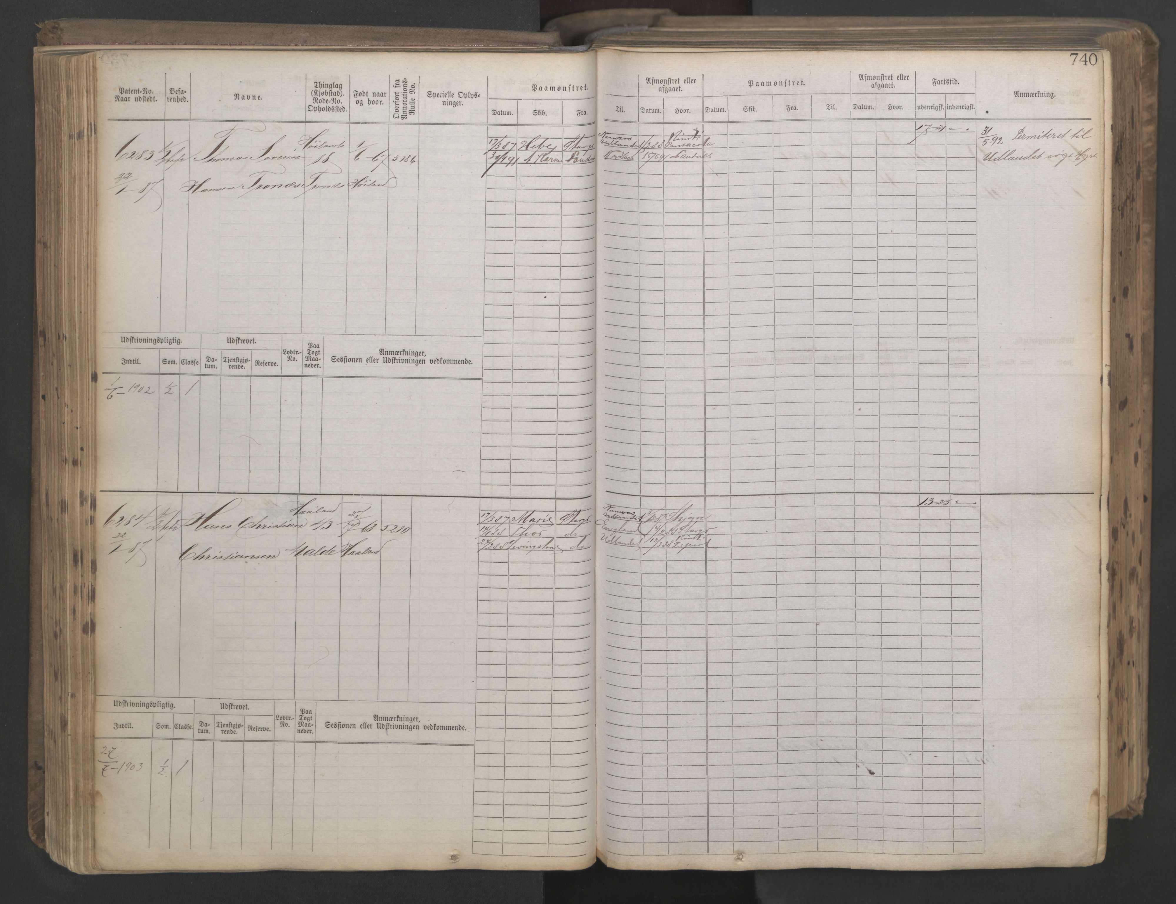 Stavanger sjømannskontor, AV/SAST-A-102006/F/Fb/Fbb/L0021: Sjøfartshovedrulle patnentnr. 6005-7204 (dublett), 1887, s. 144