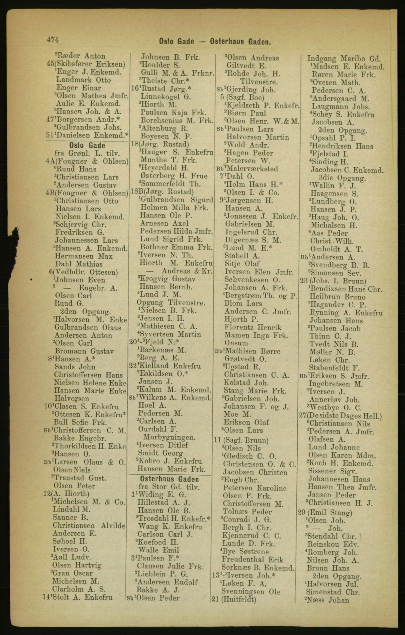 Kristiania/Oslo adressebok, PUBL/-, 1888, s. 474