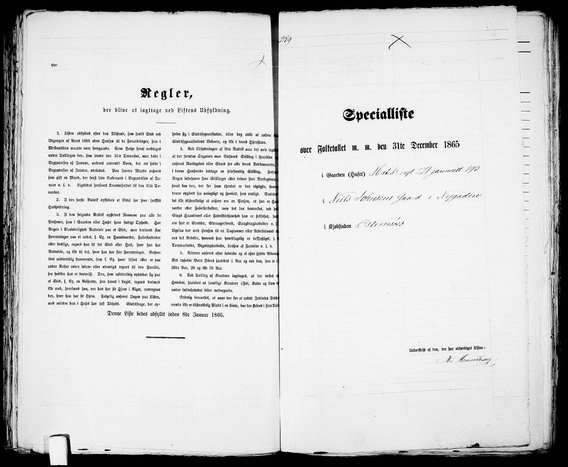 RA, Folketelling 1865 for 0901B Risør prestegjeld, Risør kjøpstad, 1865, s. 529