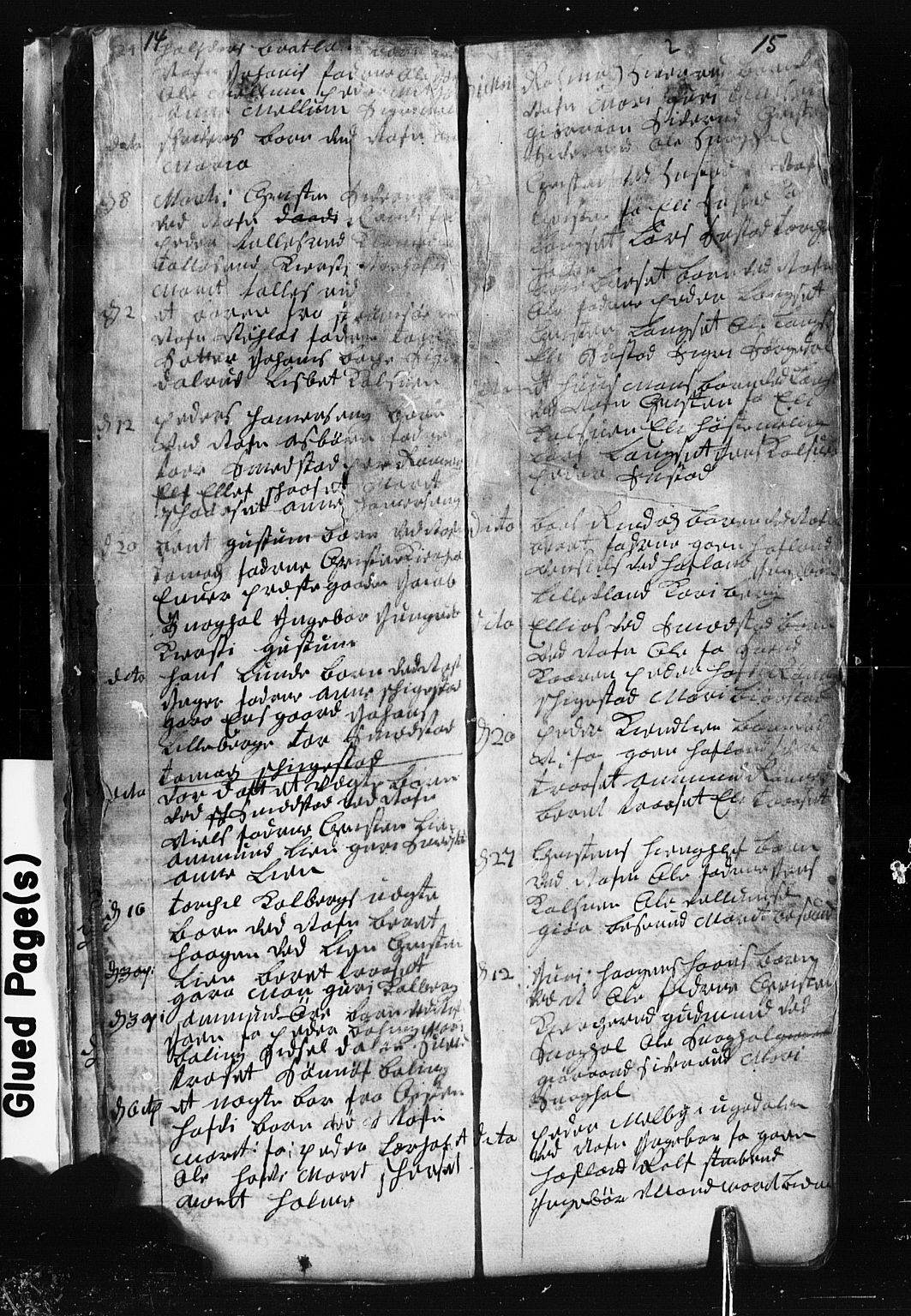 Fåberg prestekontor, SAH/PREST-086/H/Ha/Hab/L0001: Klokkerbok nr. 1, 1727-1767, s. 14-15