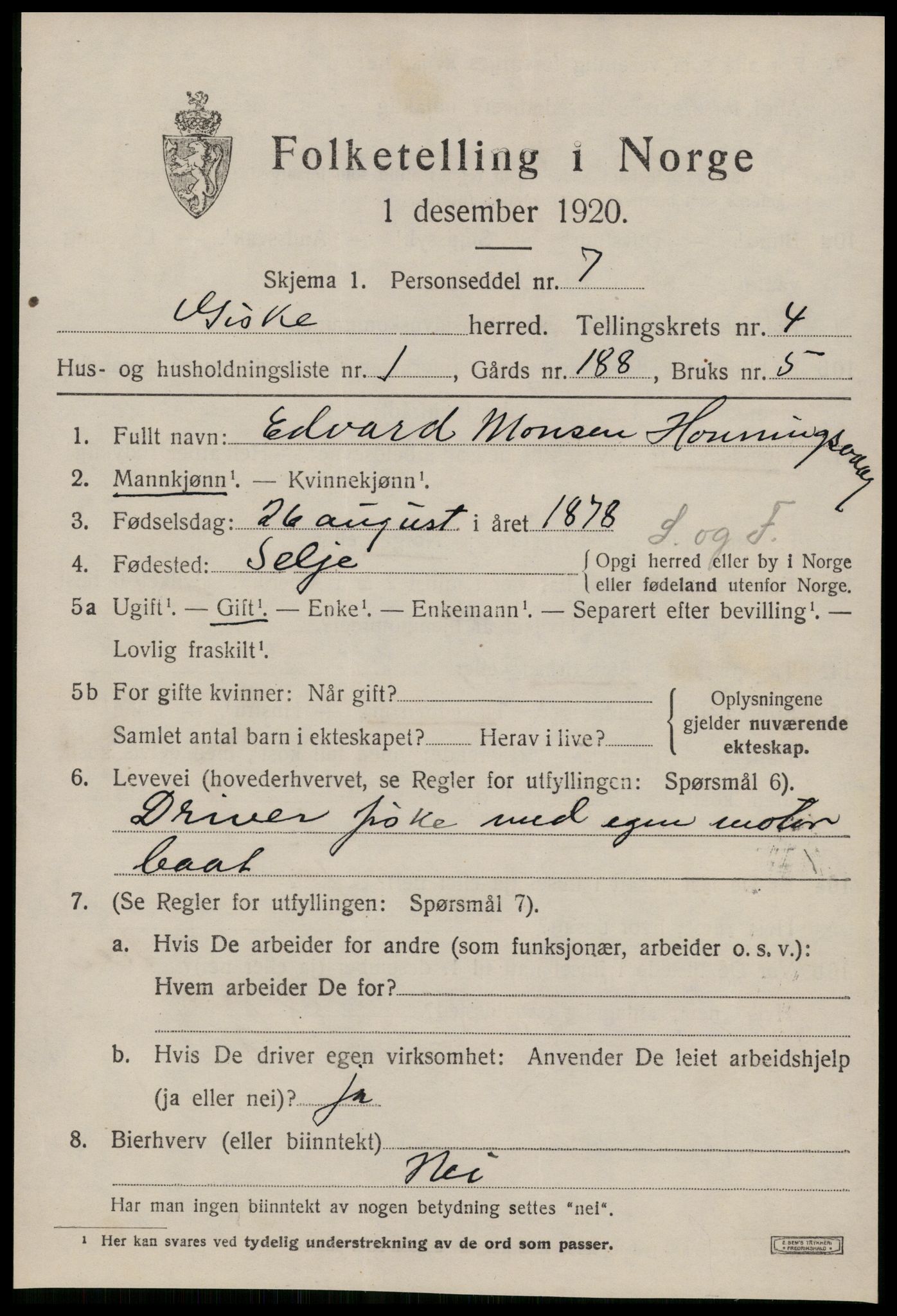 SAT, Folketelling 1920 for 1532 Giske herred, 1920, s. 2636