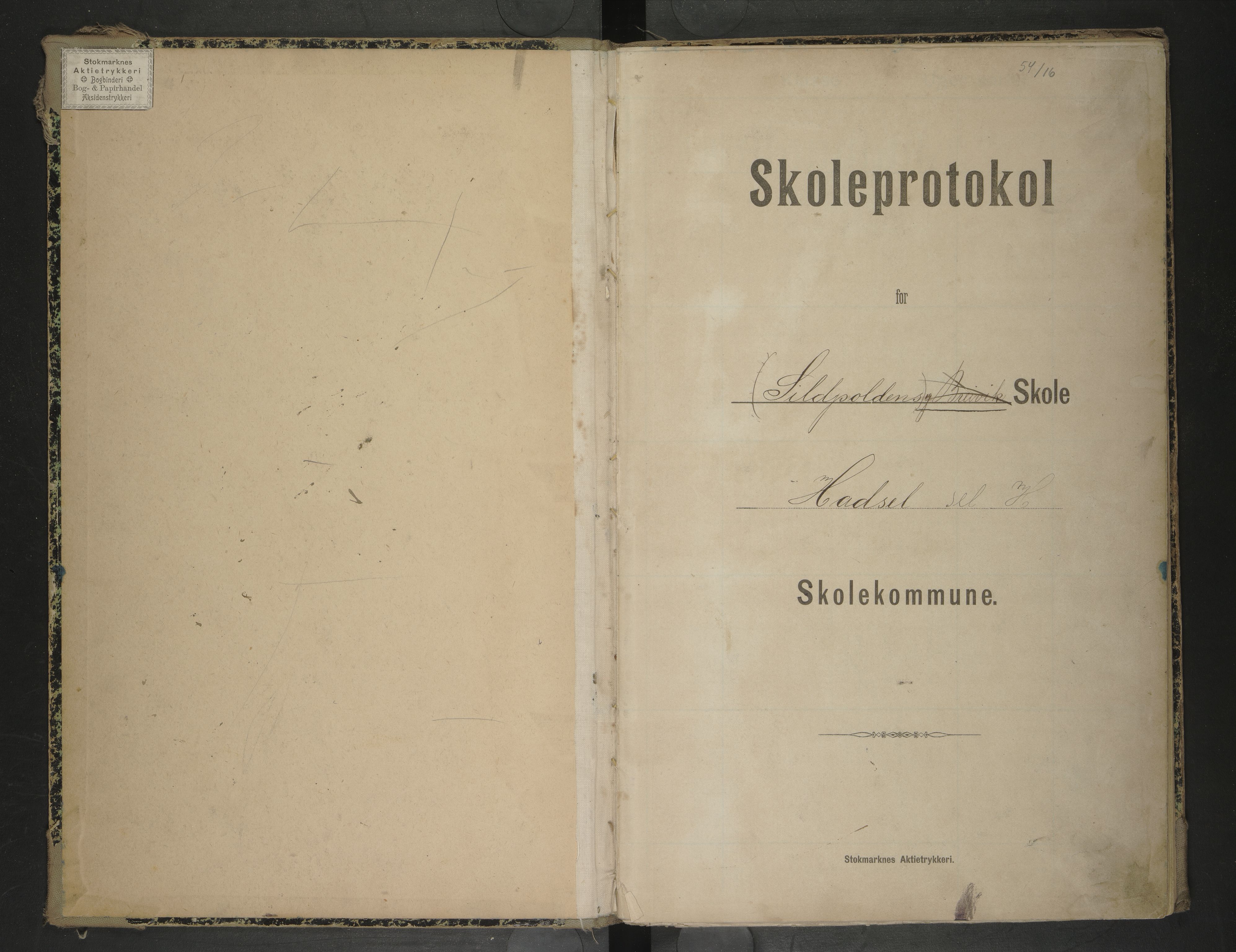 Hadsel kommune. Sildpollen og Breivik skolekrets, AIN/K-18660.510.46/F/L0002: Skoleprotokoll for Eidsfjord: Sildpollen og Breivik, 1905-1922