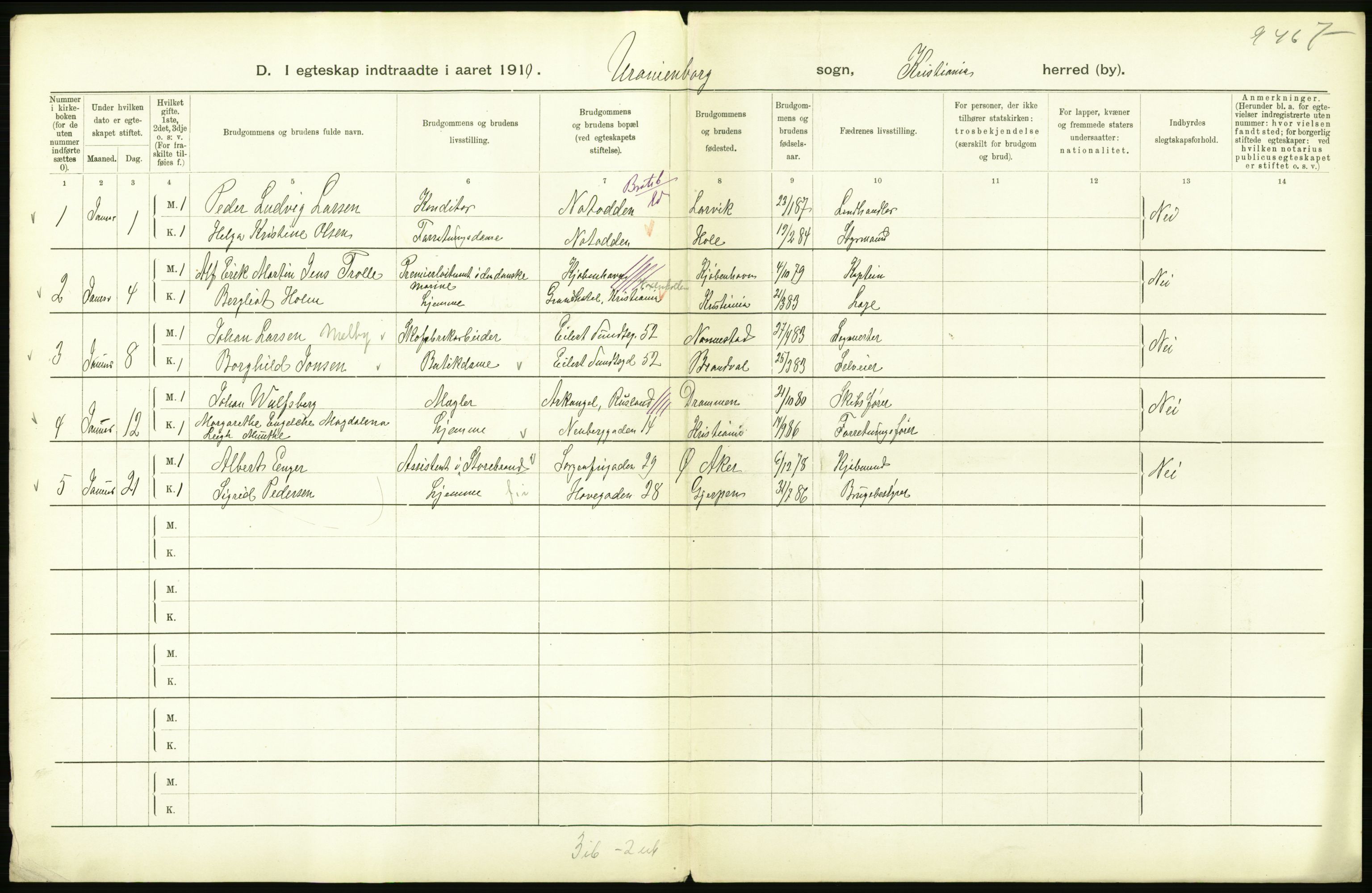 Statistisk sentralbyrå, Sosiodemografiske emner, Befolkning, AV/RA-S-2228/D/Df/Dfa/Dfah/L0009: Kristiania: Gifte og dødfødte., 1910, s. 652