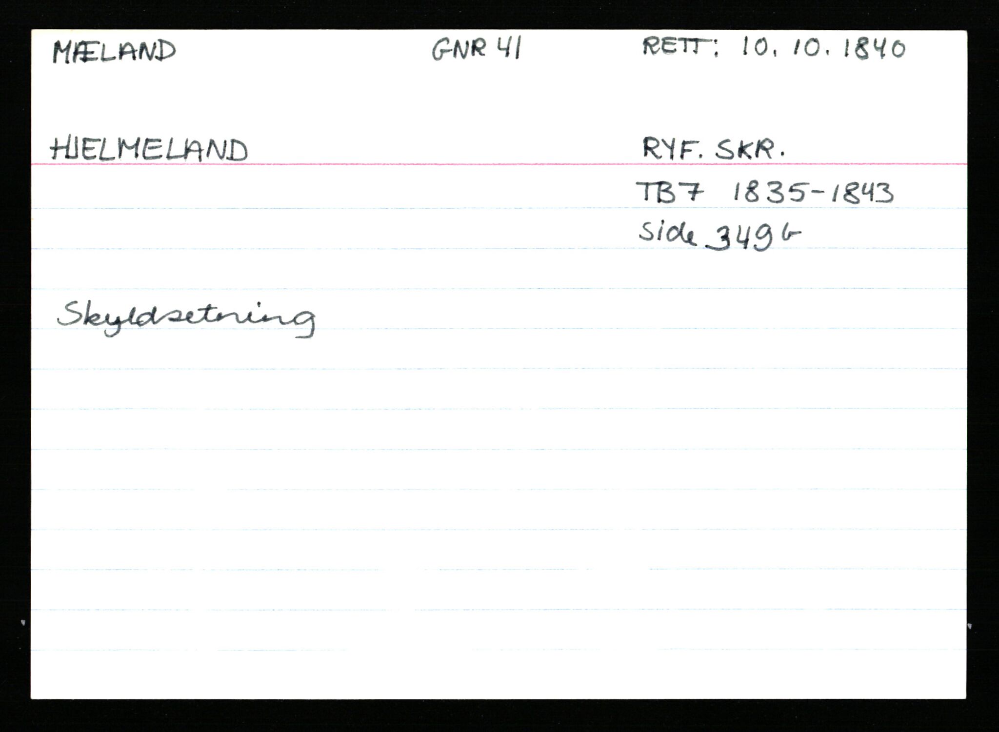 Statsarkivet i Stavanger, AV/SAST-A-101971/03/Y/Ym/L0040: Åstedskort sortert etter gårdsnavn: Mykje - Navrestad, 1600-1950, s. 243
