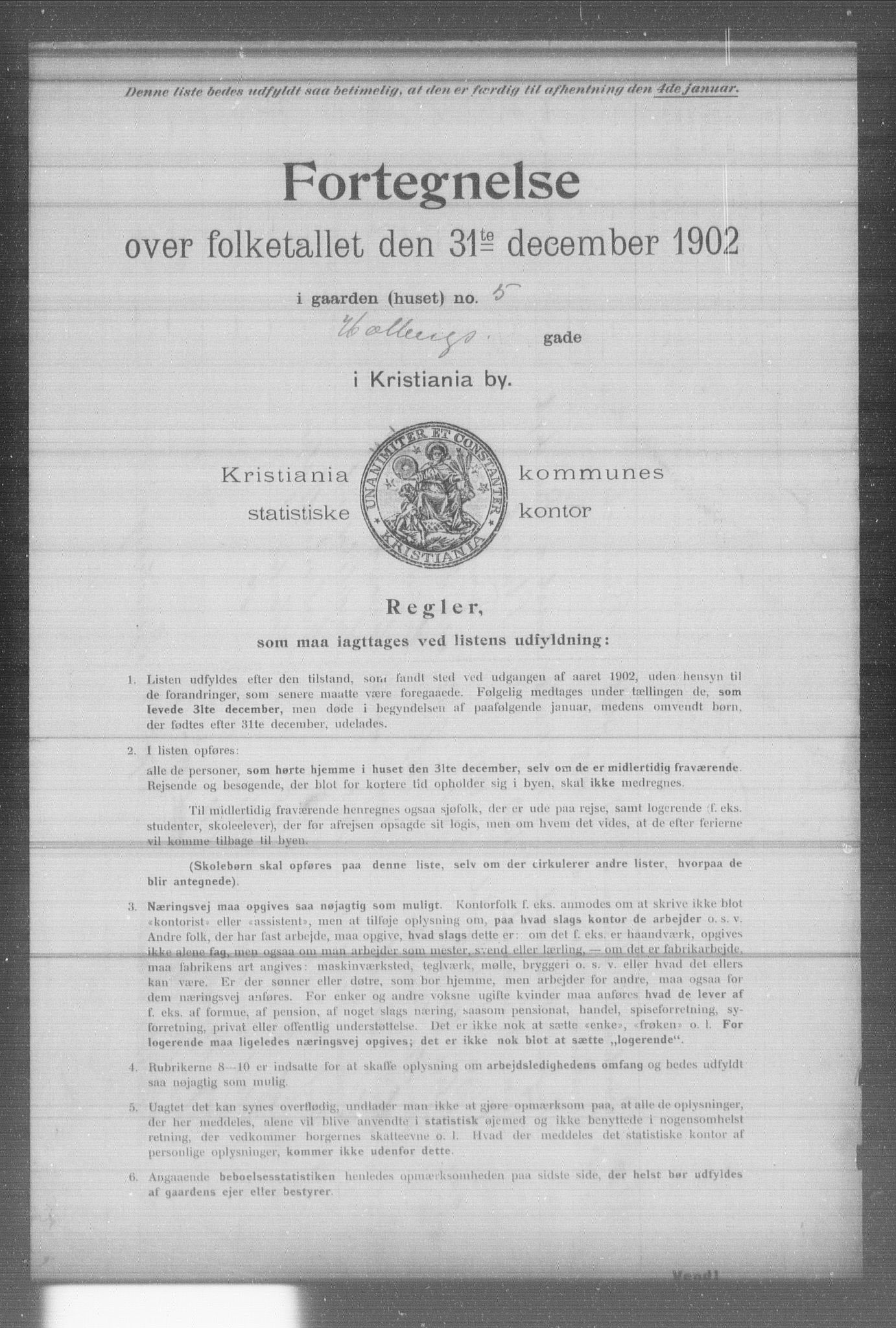 OBA, Kommunal folketelling 31.12.1902 for Kristiania kjøpstad, 1902, s. 6535