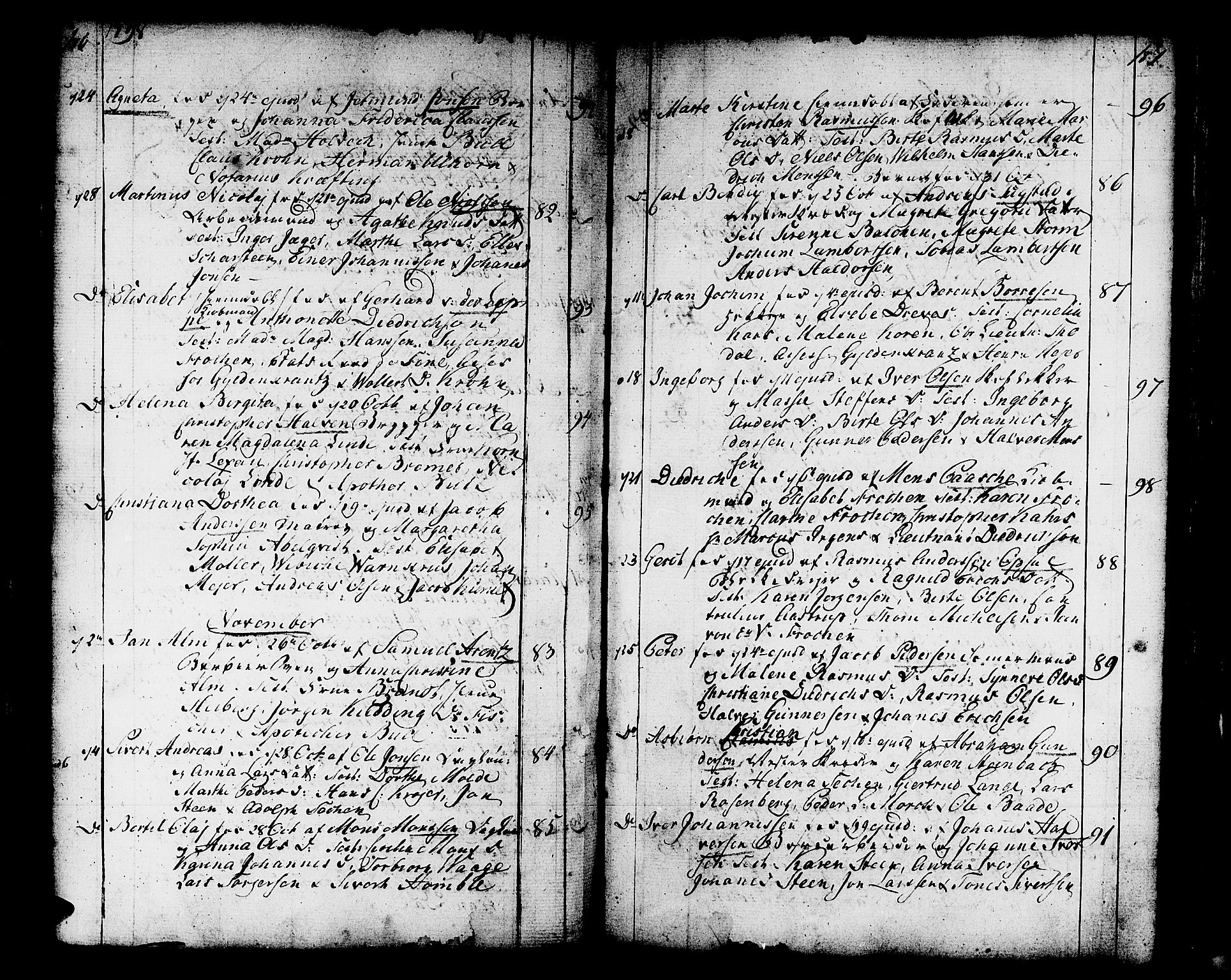 Domkirken sokneprestembete, AV/SAB-A-74801/H/Haa/L0004: Ministerialbok nr. A 4, 1763-1820, s. 186-187