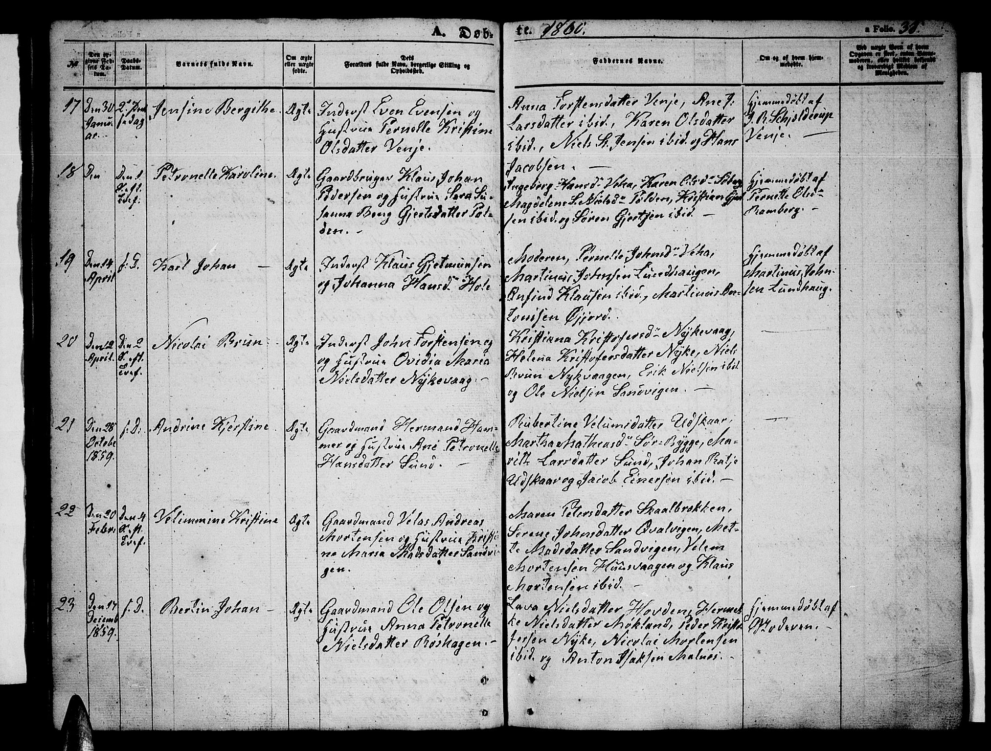 Ministerialprotokoller, klokkerbøker og fødselsregistre - Nordland, AV/SAT-A-1459/891/L1313: Klokkerbok nr. 891C02, 1856-1870, s. 38