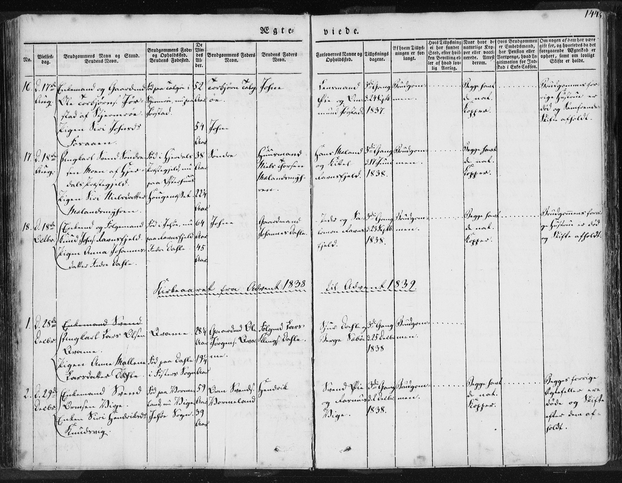 Hjelmeland sokneprestkontor, SAST/A-101843/01/IV/L0006: Ministerialbok nr. A 6, 1834-1845, s. 144