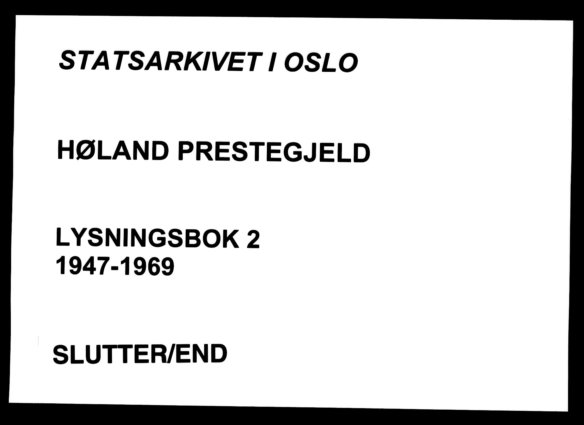 Høland prestekontor Kirkebøker, AV/SAO-A-10346a/H/Ha/L0002: Lysningsprotokoll nr. I 2, 1947-1969