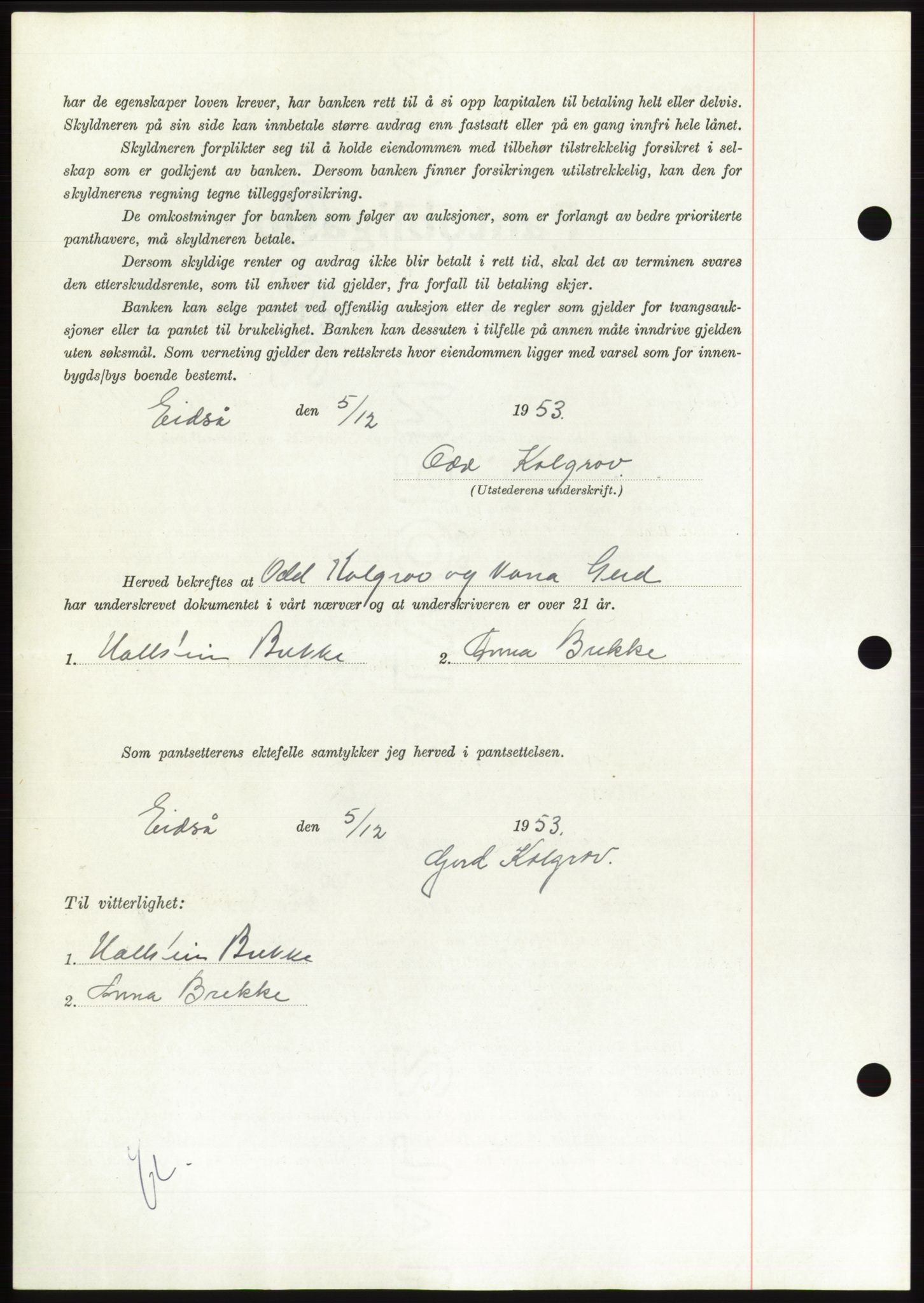 Søre Sunnmøre sorenskriveri, AV/SAT-A-4122/1/2/2C/L0124: Pantebok nr. 12B, 1953-1954, Dagboknr: 3021/1953