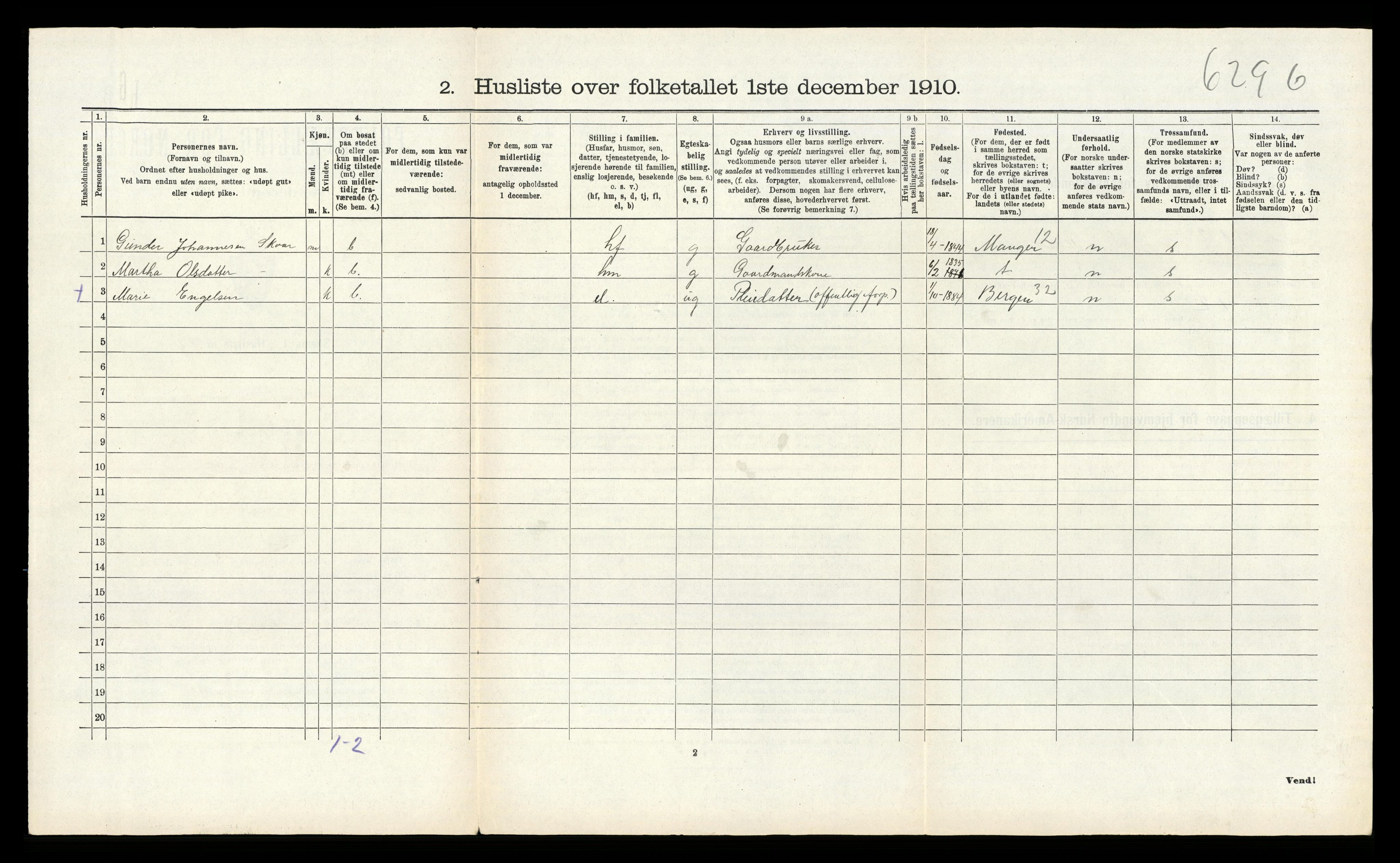 RA, Folketelling 1910 for 1257 Alversund herred, 1910, s. 1041