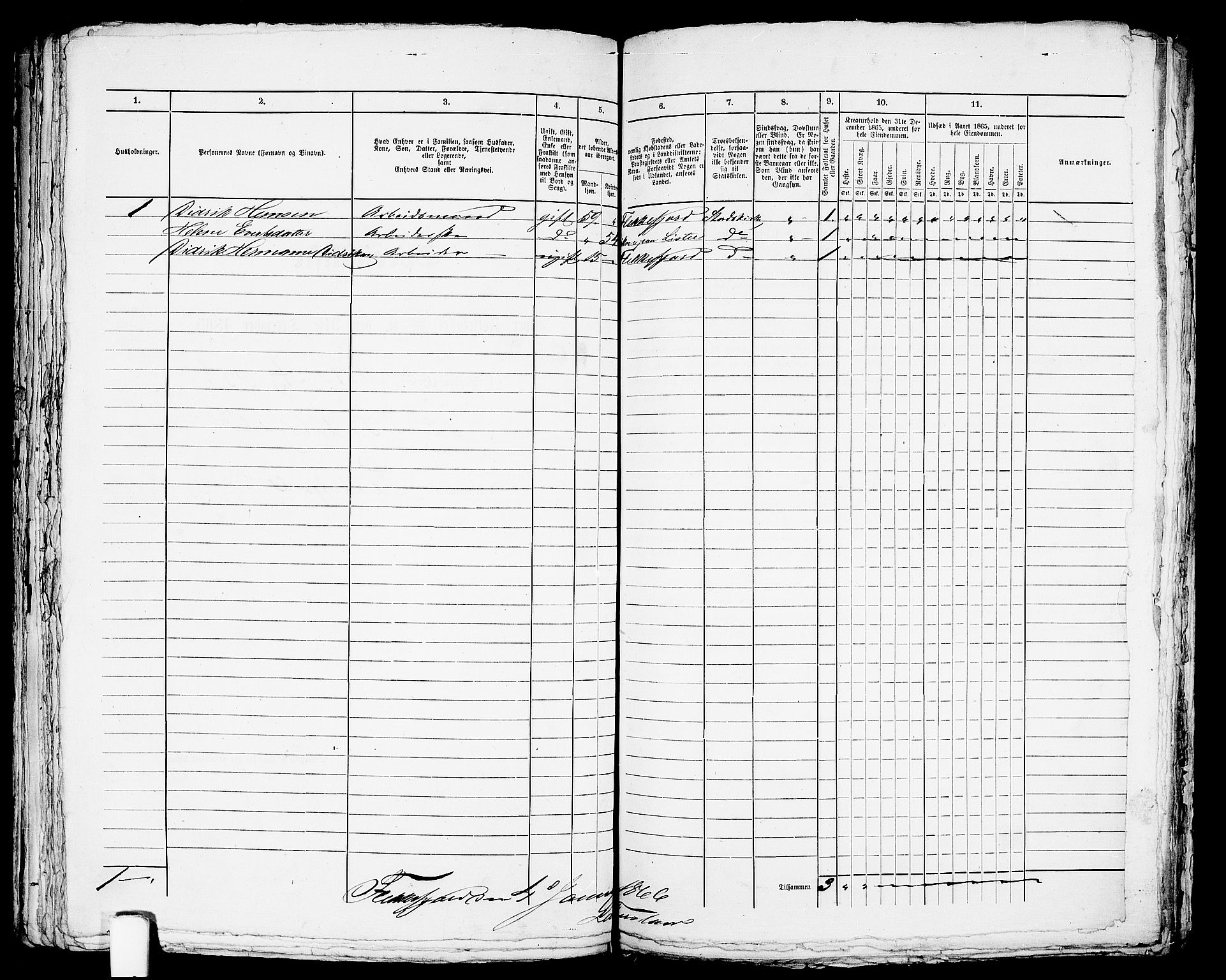 RA, Folketelling 1865 for 1004B Flekkefjord prestegjeld, Flekkefjord kjøpstad, 1865, s. 311