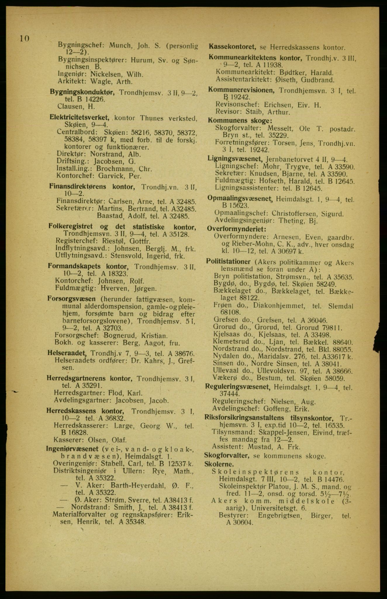 Aker adressebok/adressekalender, PUBL/001/A/002: Akers adressekalender, 1922, s. 10