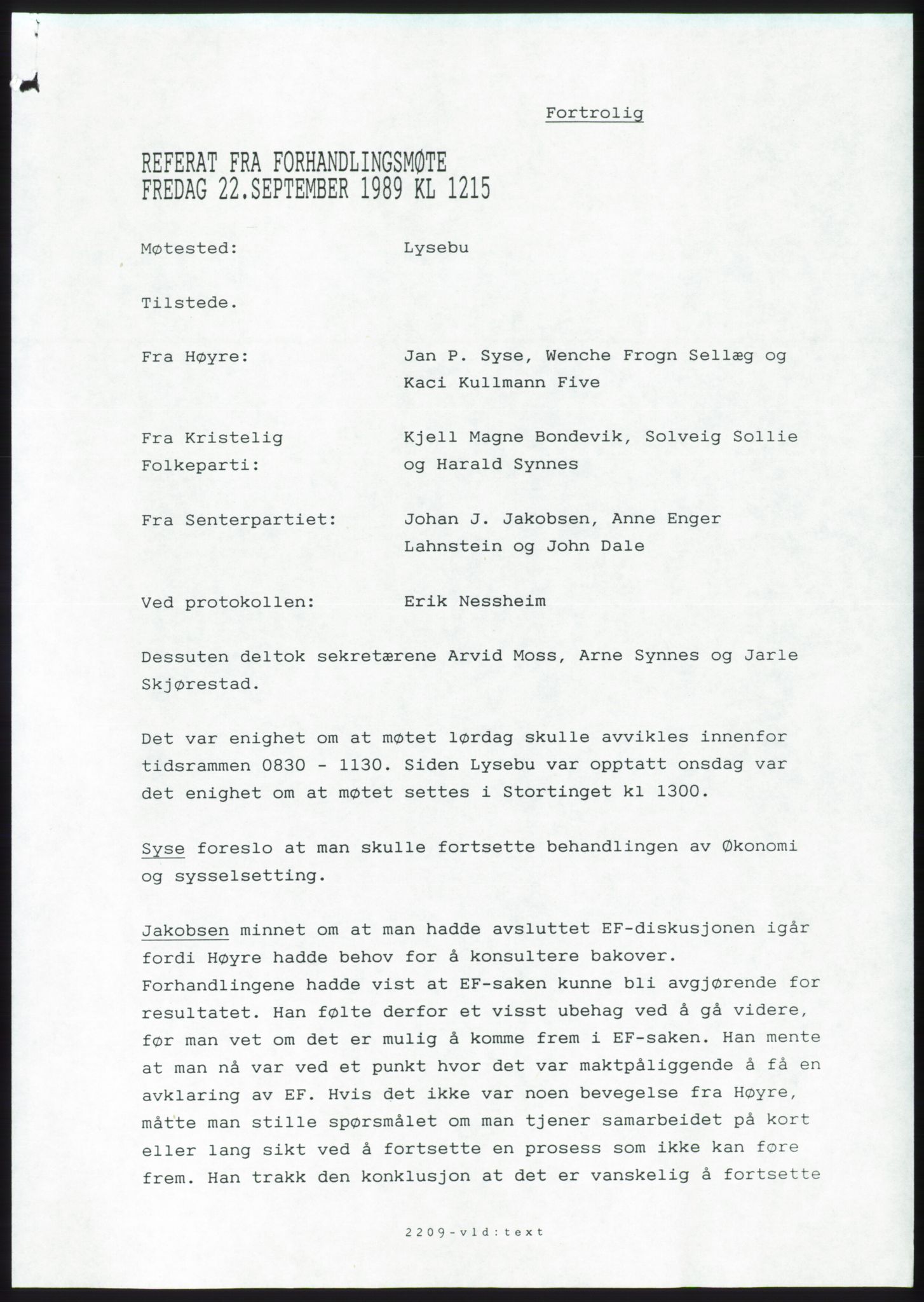 Forhandlingsmøtene 1989 mellom Høyre, KrF og Senterpartiet om dannelse av regjering, RA/PA-0697/A/L0001: Forhandlingsprotokoll med vedlegg, 1989, s. 172