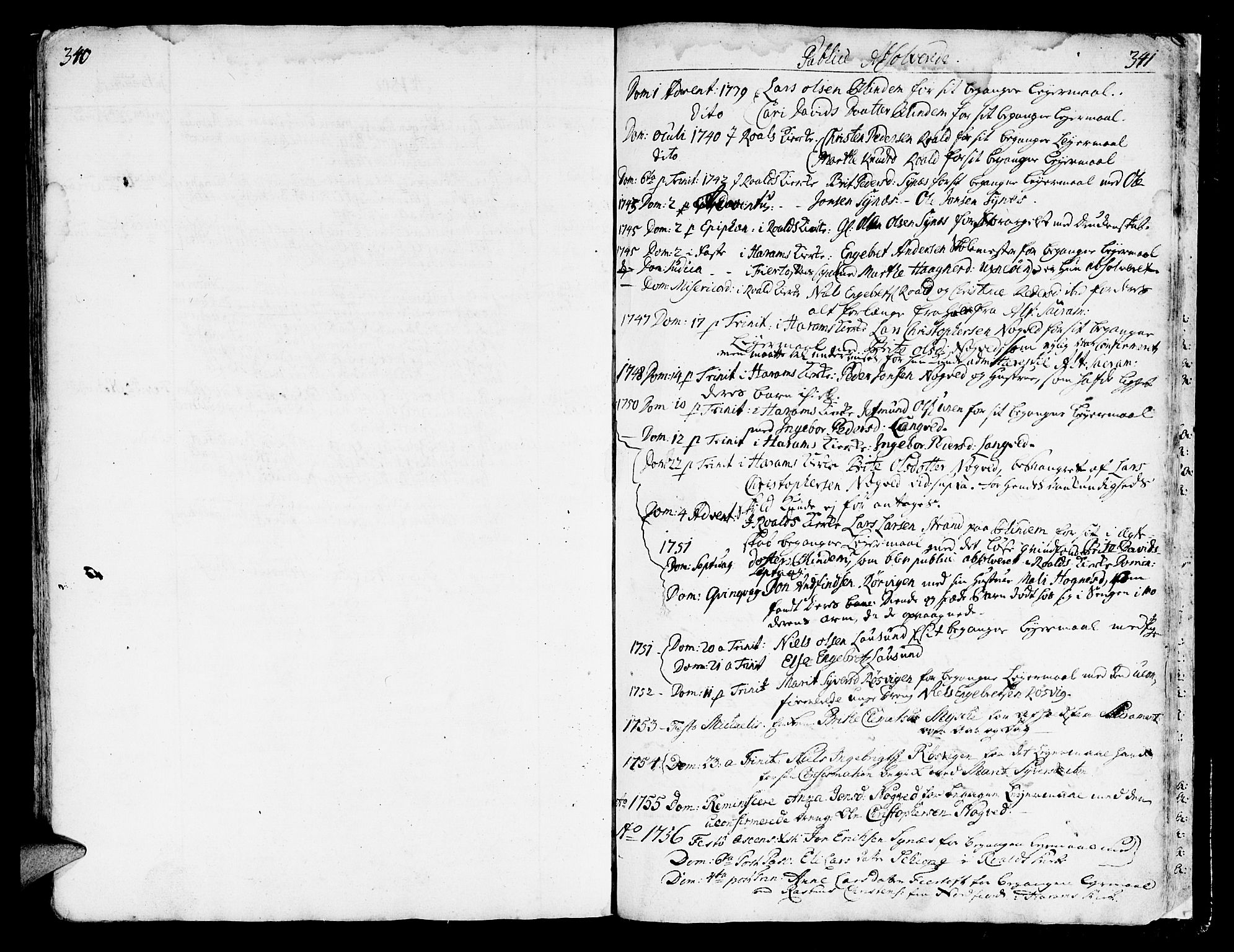 Ministerialprotokoller, klokkerbøker og fødselsregistre - Møre og Romsdal, AV/SAT-A-1454/536/L0493: Ministerialbok nr. 536A02, 1739-1802, s. 340-341