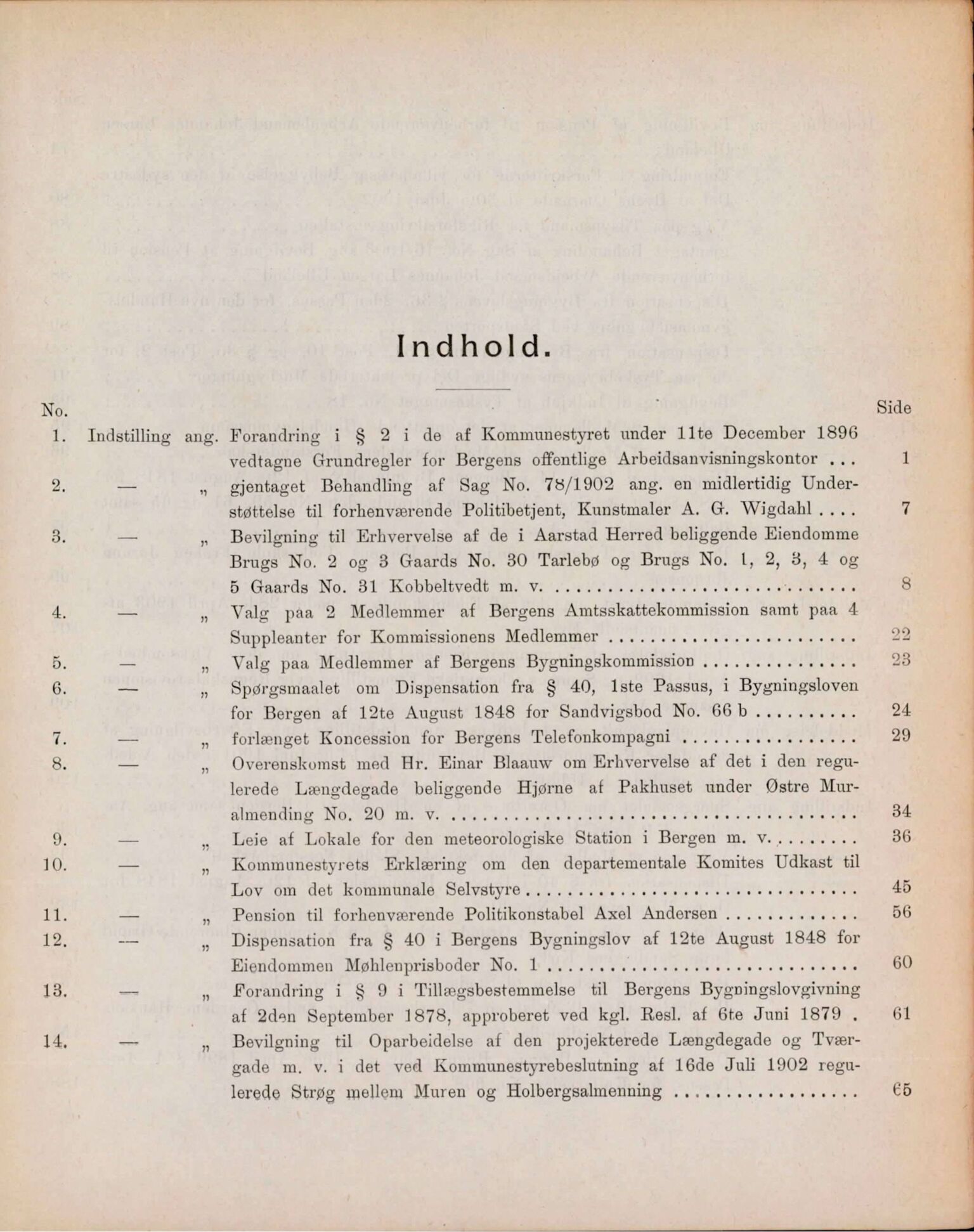 Bergen kommune. Formannskapet, BBA/A-0003/Ad/L0067: Bergens Kommuneforhandlinger, bind I, 1903