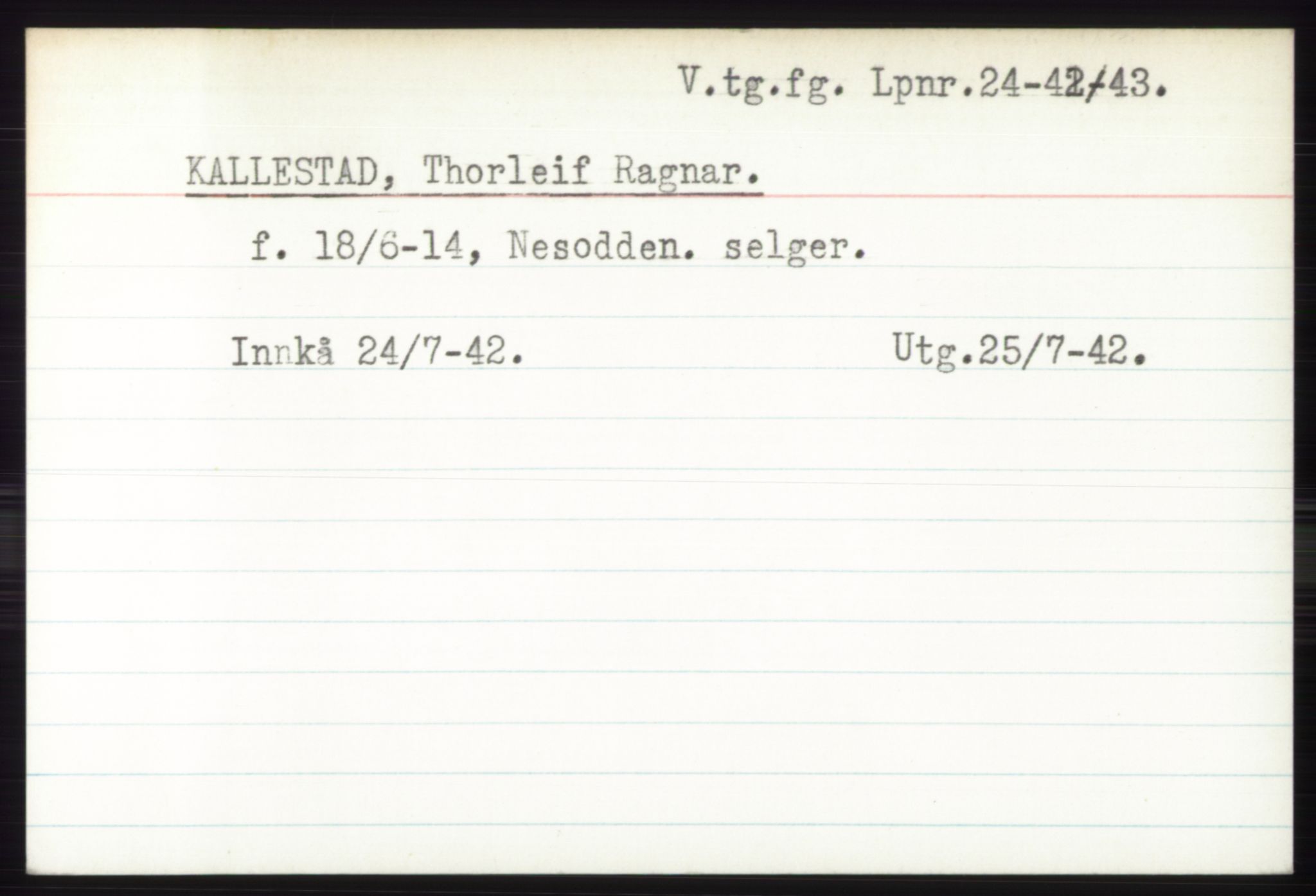 Statspolitiet - Hovedkontoret / Osloavdelingen, AV/RA-S-1329/C/Ck/Cke/L0003: Fangeregister; etternavn G - K, 1941-1945, s. 734