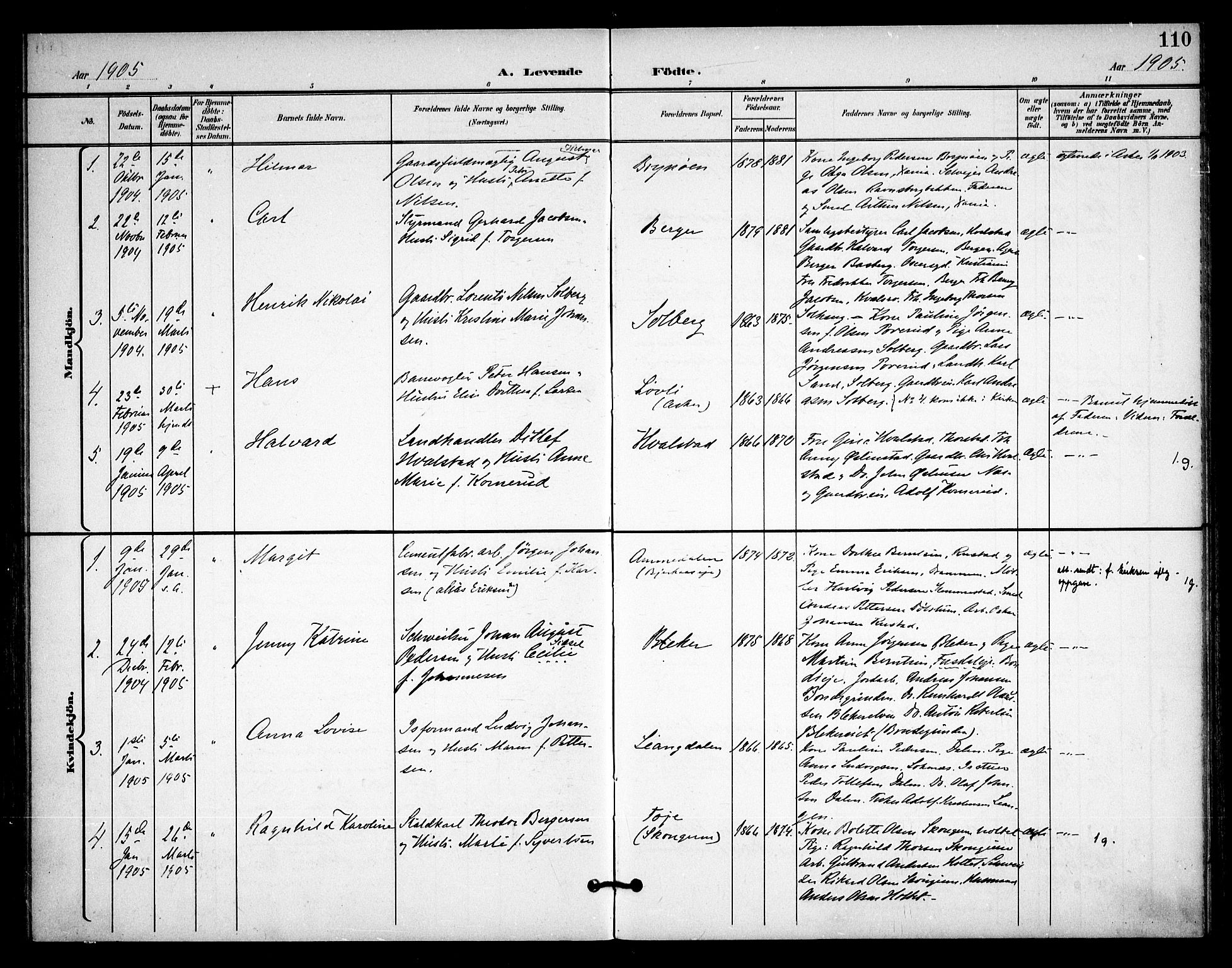 Asker prestekontor Kirkebøker, AV/SAO-A-10256a/F/Fa/L0015: Ministerialbok nr. I 15, 1896-1915, s. 110