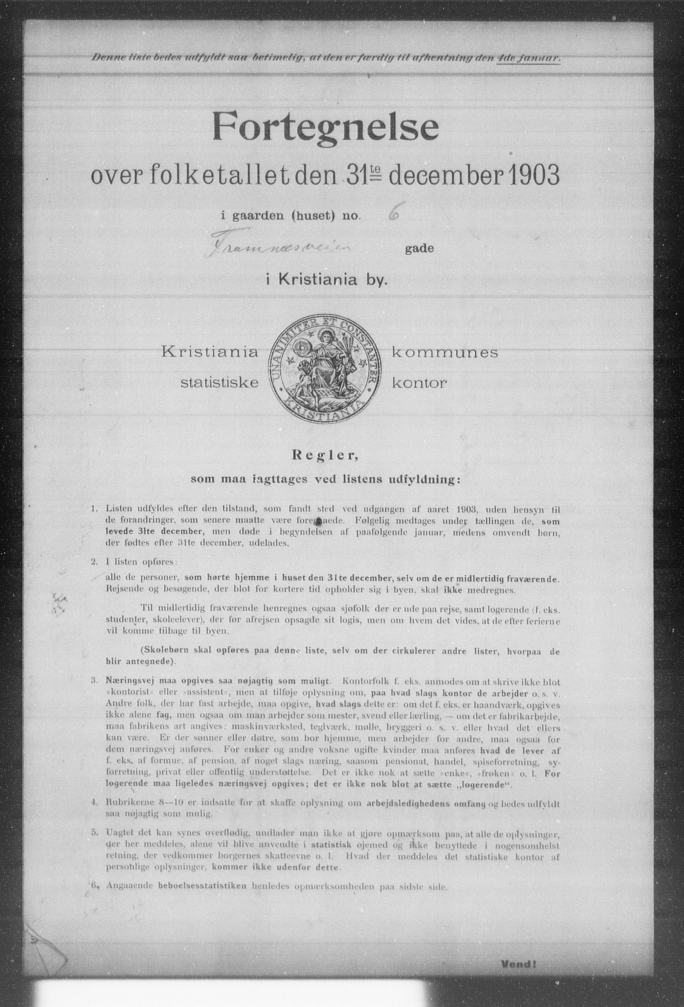 OBA, Kommunal folketelling 31.12.1903 for Kristiania kjøpstad, 1903, s. 5218