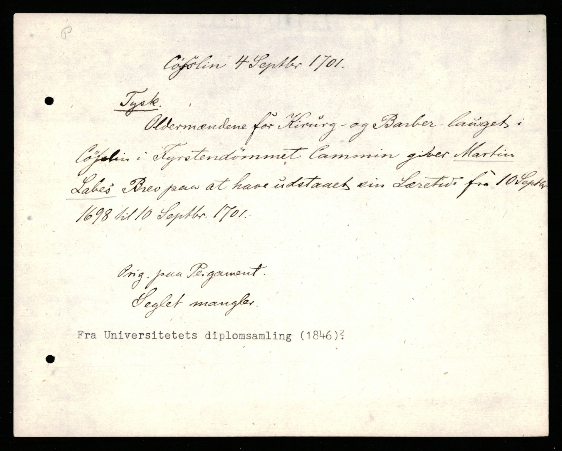Riksarkivets diplomsamling, AV/RA-EA-5965/F35/F35c/L0011: Riksarkivets diplomer, pergament, 1672-1823, s. 35