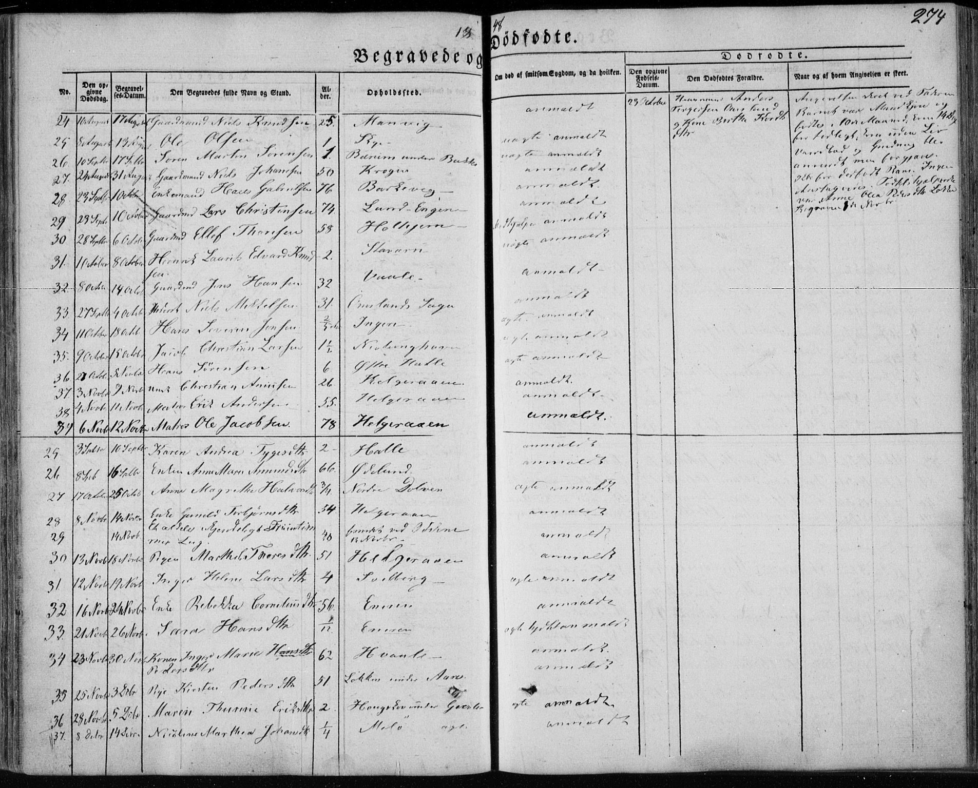 Brunlanes kirkebøker, SAKO/A-342/F/Fa/L0004: Ministerialbok nr. I 4, 1846-1862, s. 274