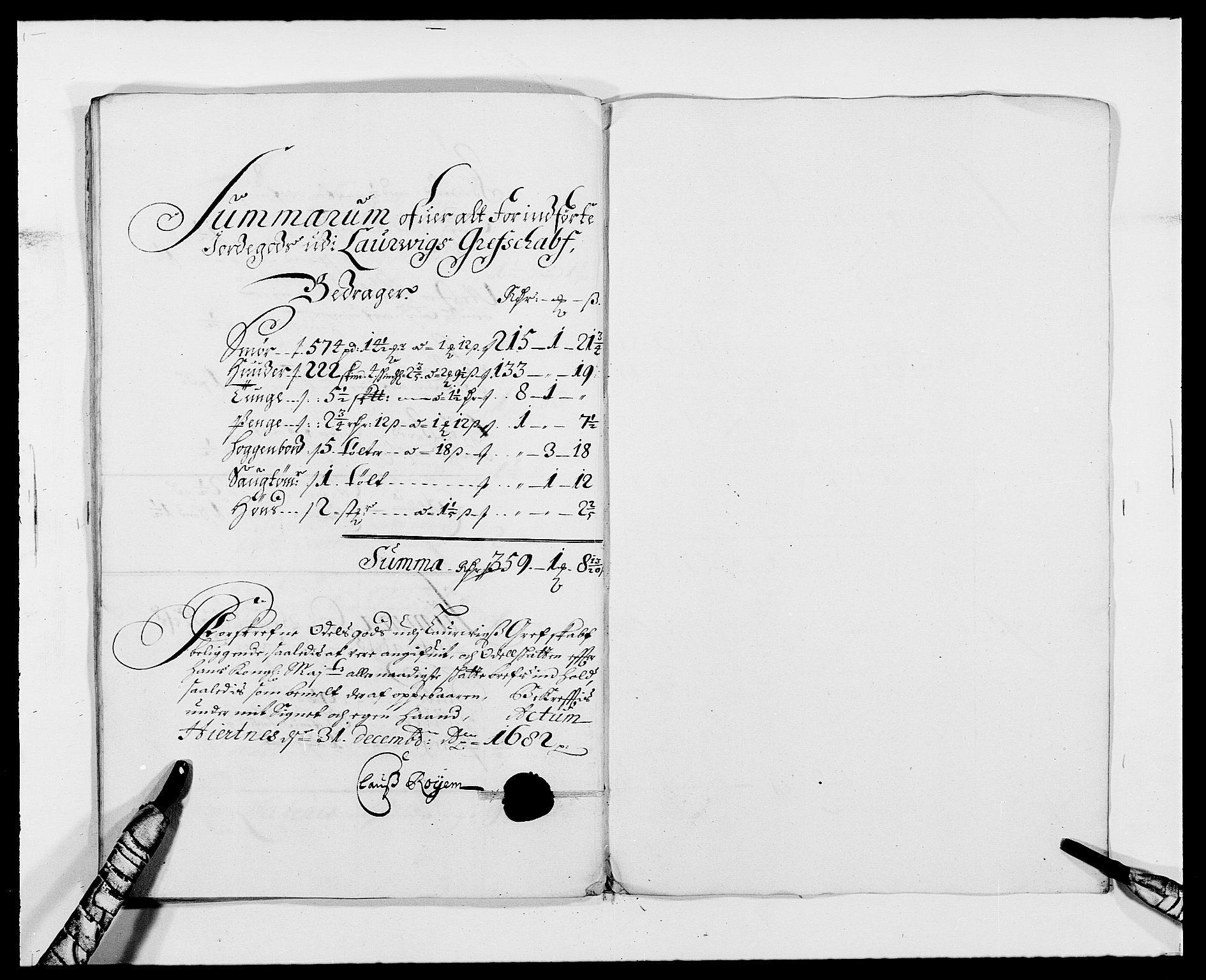 Rentekammeret inntil 1814, Reviderte regnskaper, Fogderegnskap, AV/RA-EA-4092/R33/L1969: Fogderegnskap Larvik grevskap, 1675-1687, s. 162