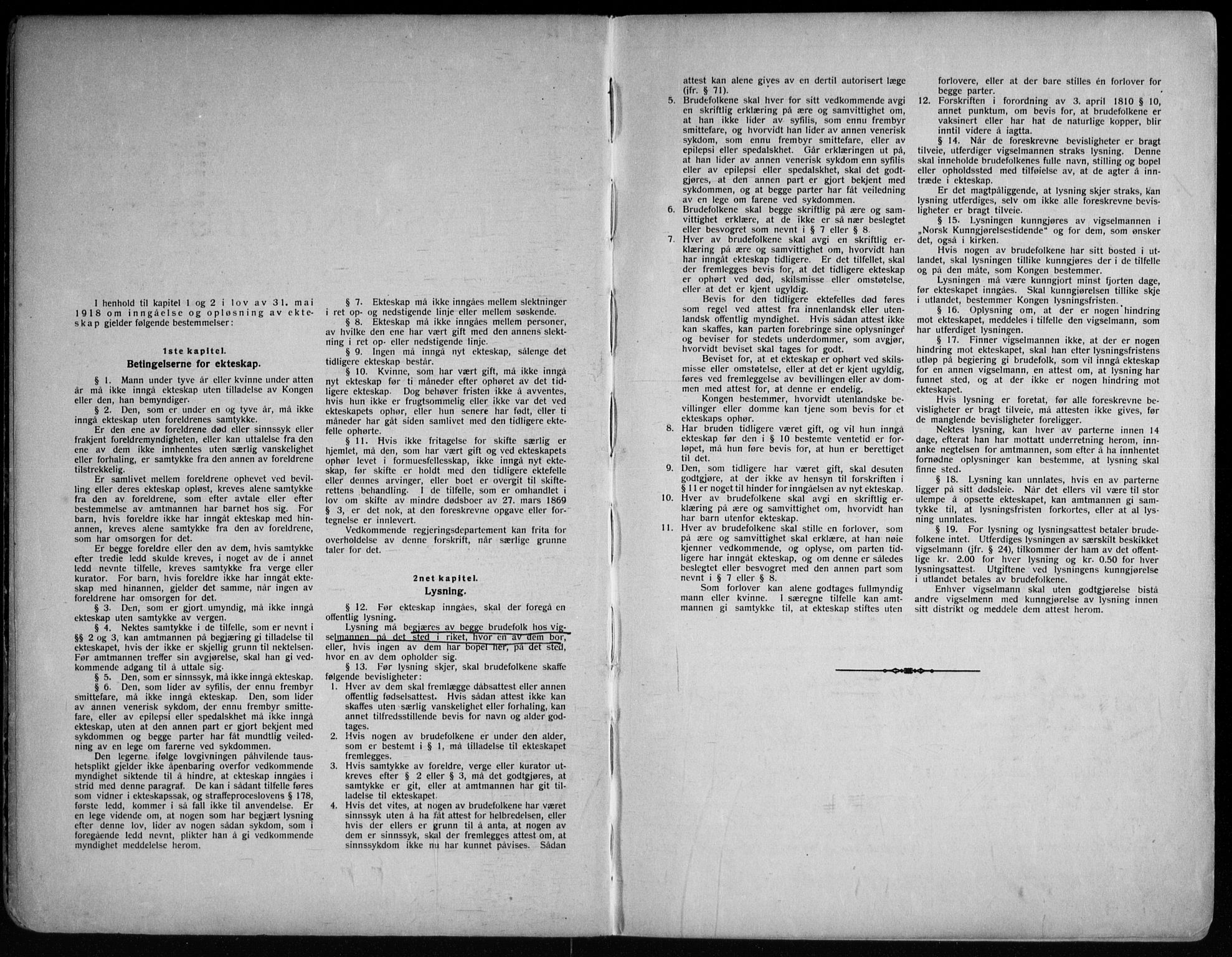 Andebu kirkebøker, AV/SAKO-A-336/H/Ha/L0001: Lysningsprotokoll nr. 1, 1919-1964