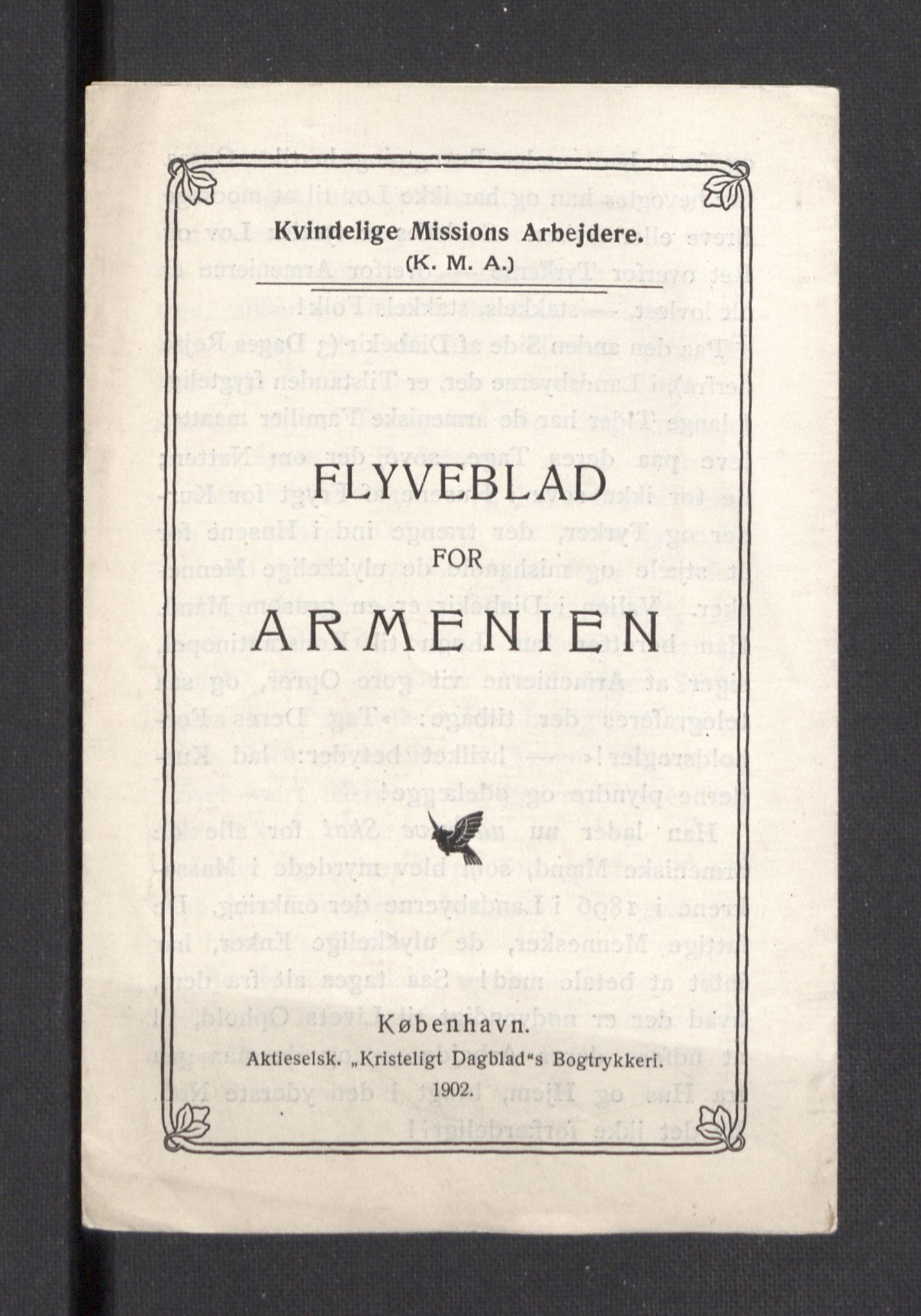 Kvinnelige Misjonsarbeidere, AV/RA-PA-0699/F/Fj/L0032/0002: Diverse /  Mindre  småskrifter, trykksaker, om Armenia, 1896-1905