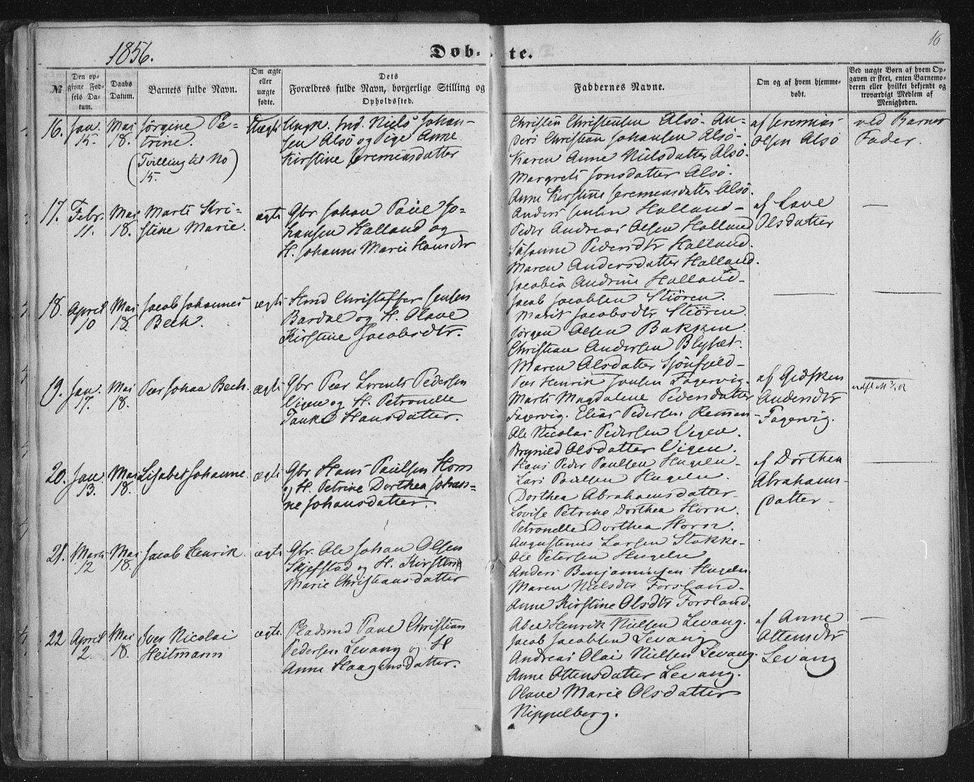 Ministerialprotokoller, klokkerbøker og fødselsregistre - Nordland, AV/SAT-A-1459/838/L0550: Ministerialbok nr. 838A08, 1855-1865, s. 16