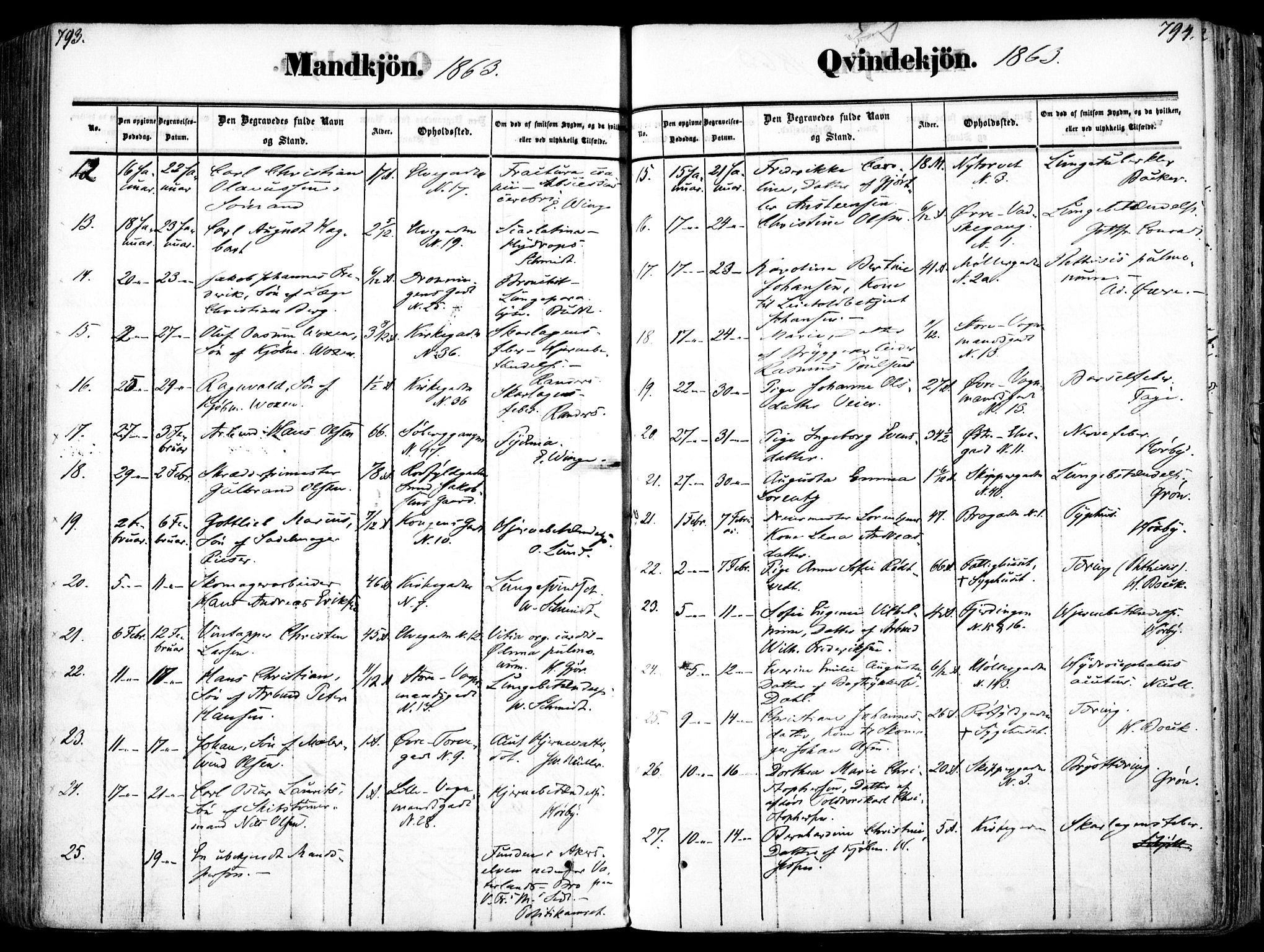 Oslo domkirke Kirkebøker, SAO/A-10752/F/Fa/L0025: Ministerialbok nr. 25, 1847-1867, s. 793-794