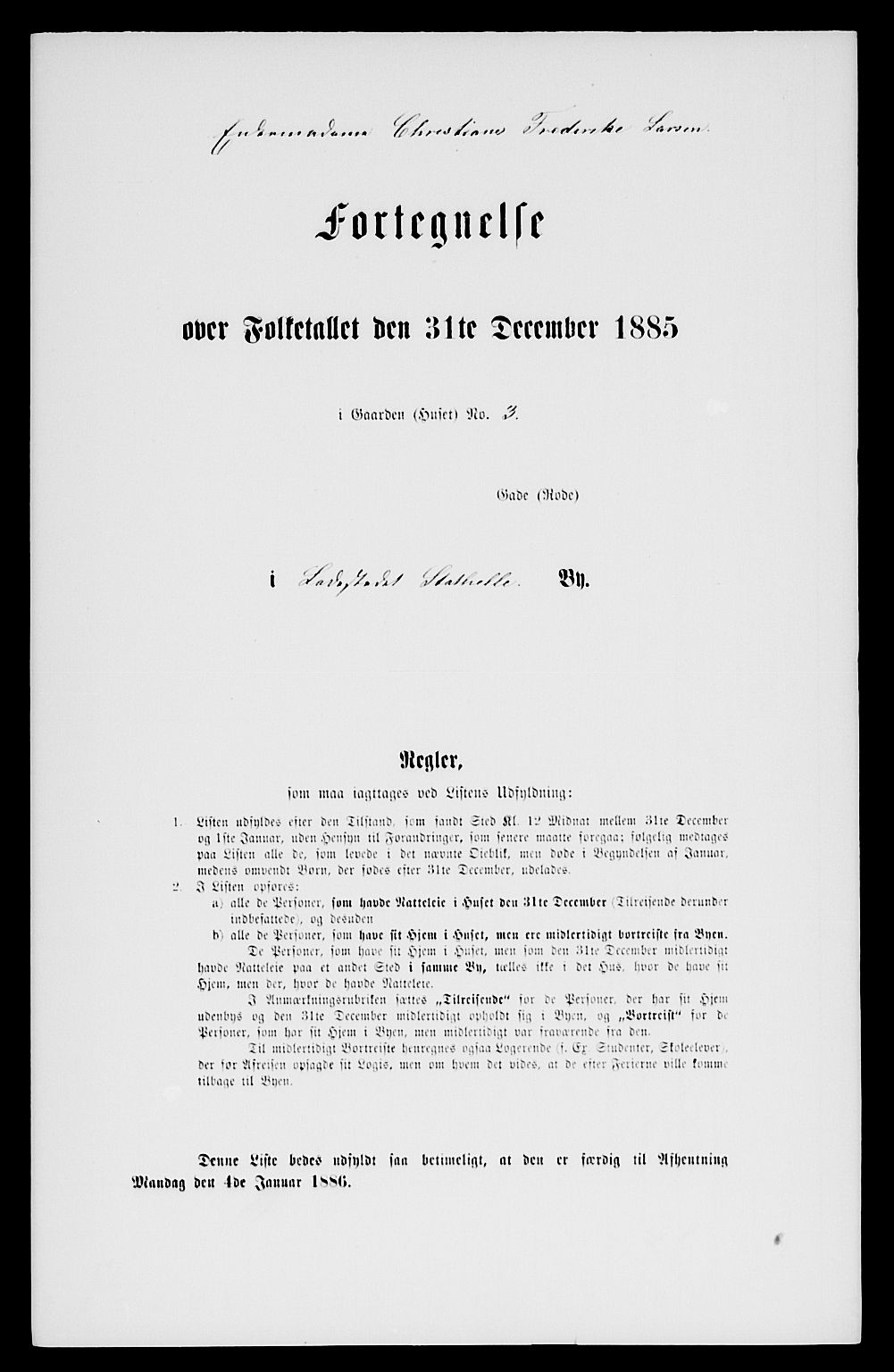 SAKO, Folketelling 1885 for 0803 Stathelle ladested, 1885, s. 5