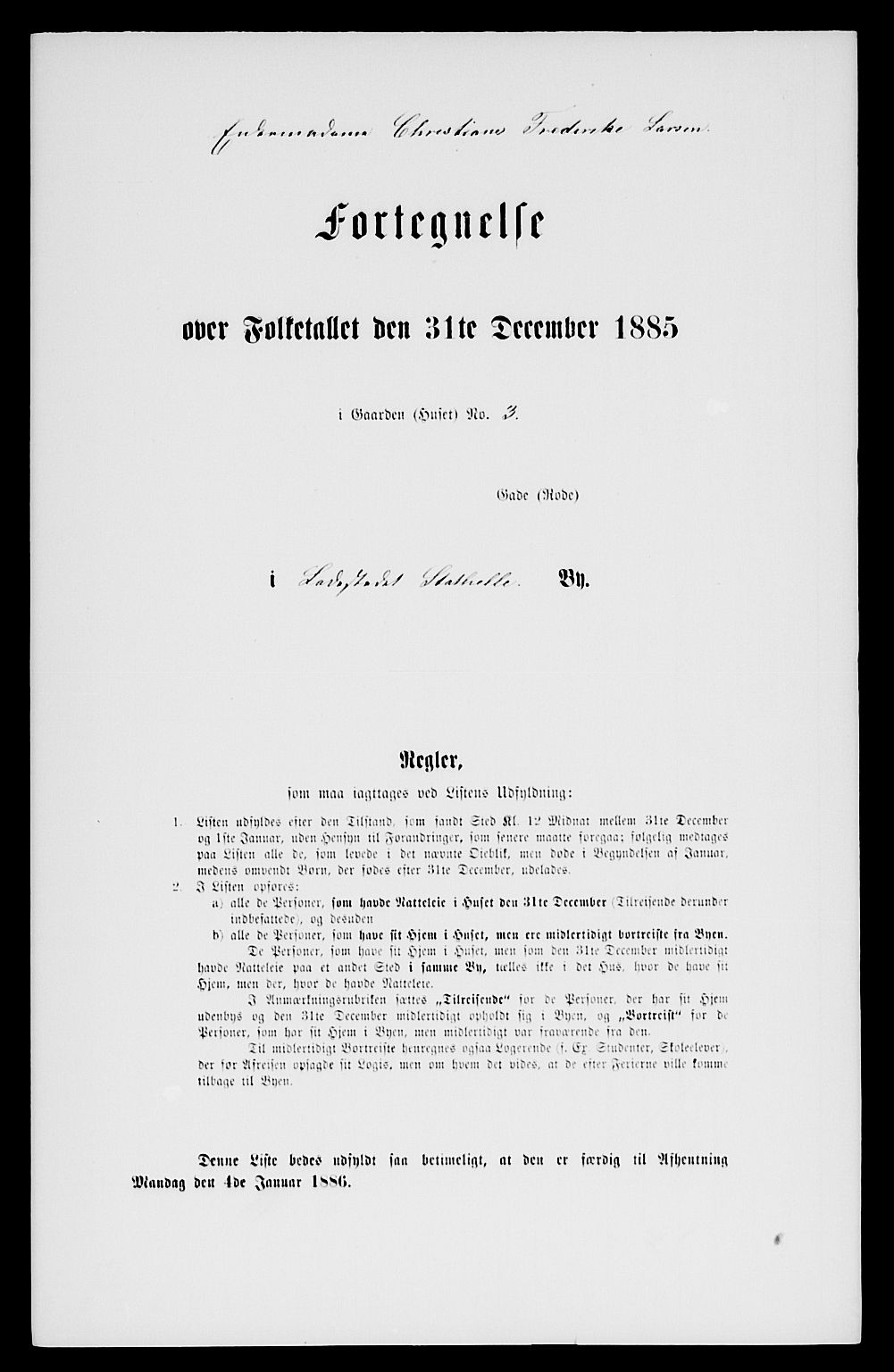 SAKO, Folketelling 1885 for 0803 Stathelle ladested, 1885, s. 5