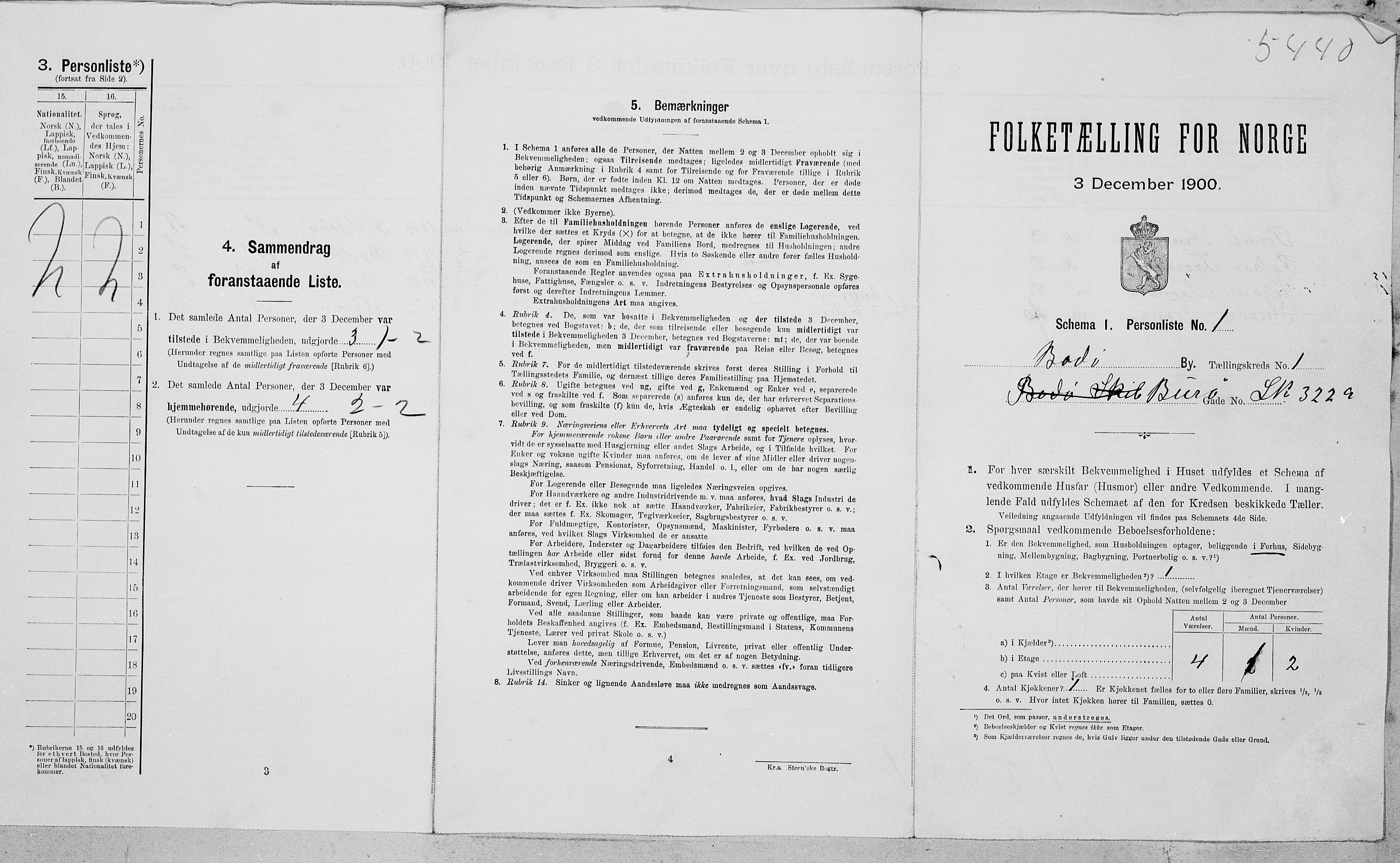 SAT, Folketelling 1900 for 1804 Bodø kjøpstad, 1900, s. 44