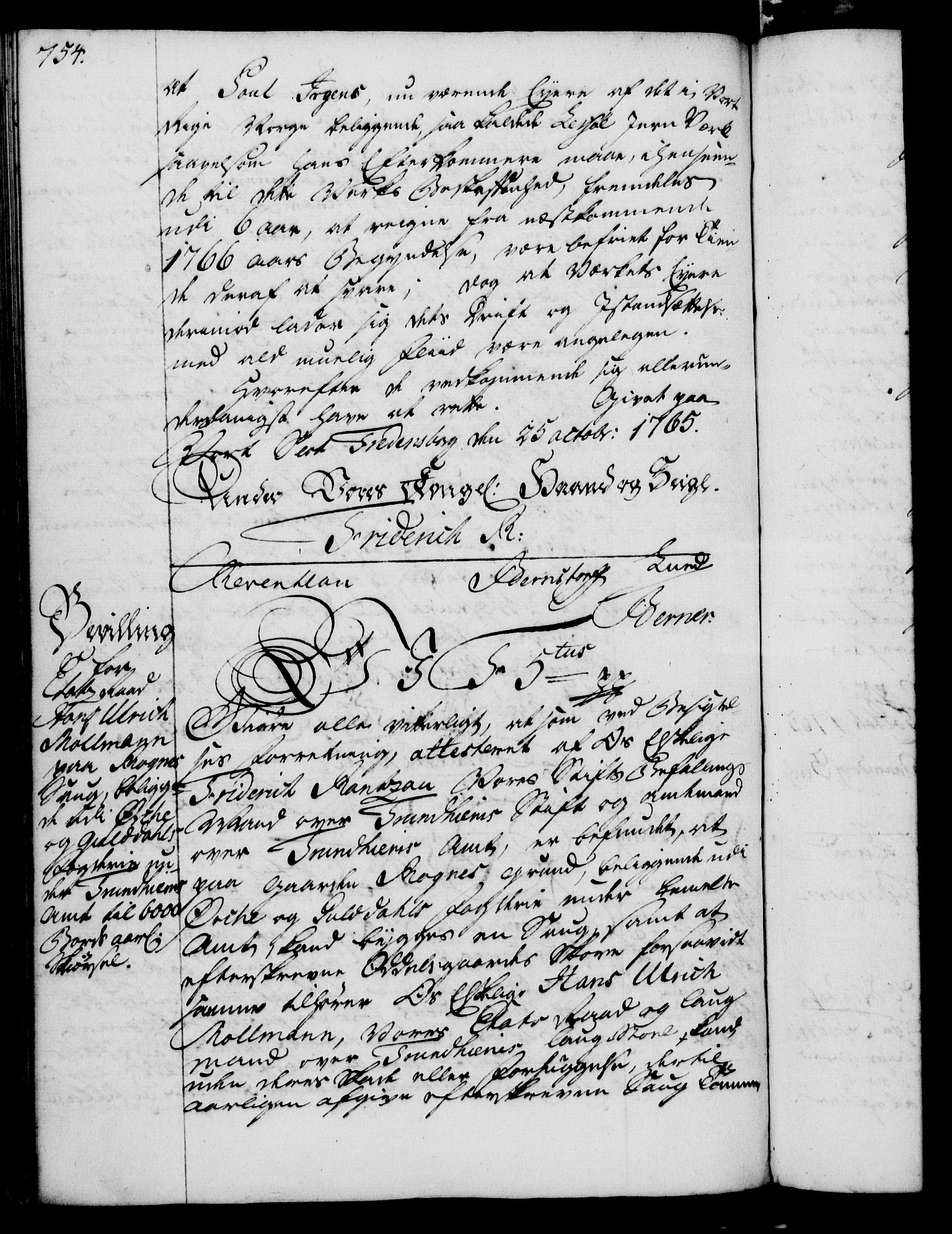 Rentekammeret, Kammerkanselliet, RA/EA-3111/G/Gg/Gga/L0007: Norsk ekspedisjonsprotokoll med register (merket RK 53.7), 1759-1768, s. 754