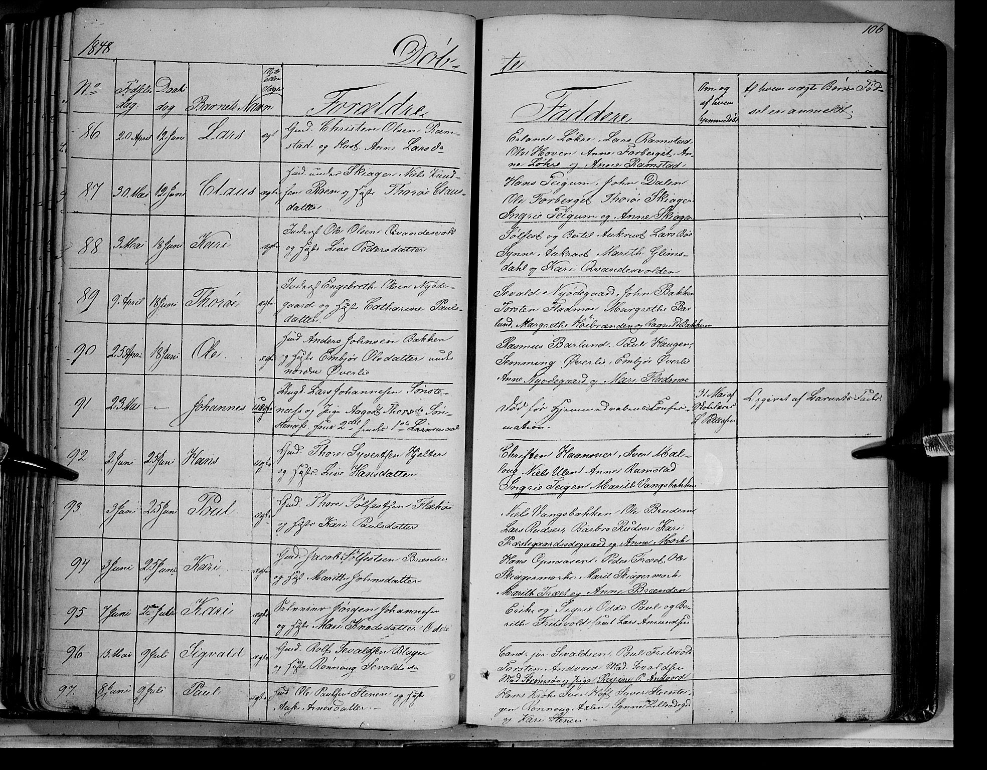 Lom prestekontor, AV/SAH-PREST-070/K/L0006: Ministerialbok nr. 6A, 1837-1863, s. 106