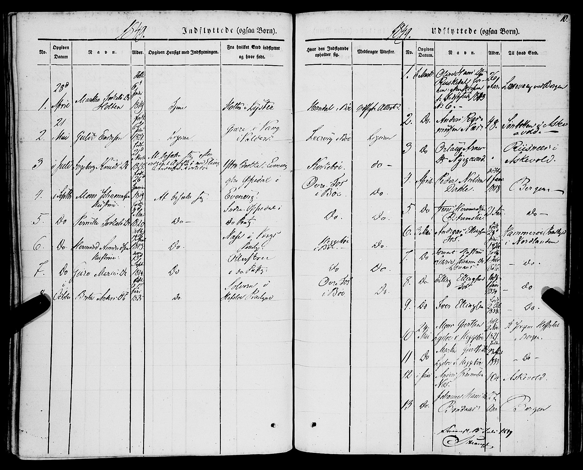 Lavik sokneprestembete, AV/SAB-A-80901: Ministerialbok nr. A 3, 1843-1863, s. 10