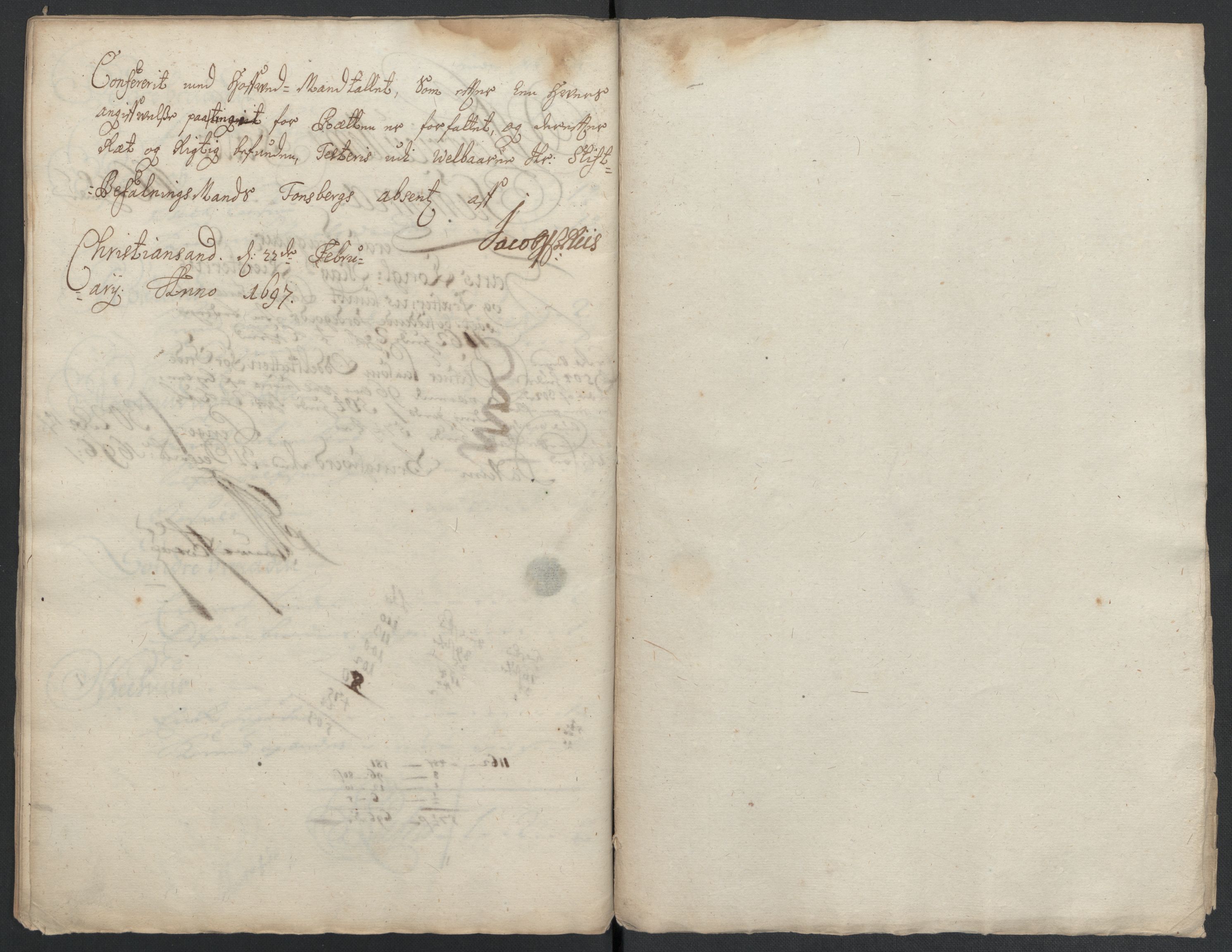 Rentekammeret inntil 1814, Reviderte regnskaper, Fogderegnskap, AV/RA-EA-4092/R39/L2313: Fogderegnskap Nedenes, 1696-1697, s. 107