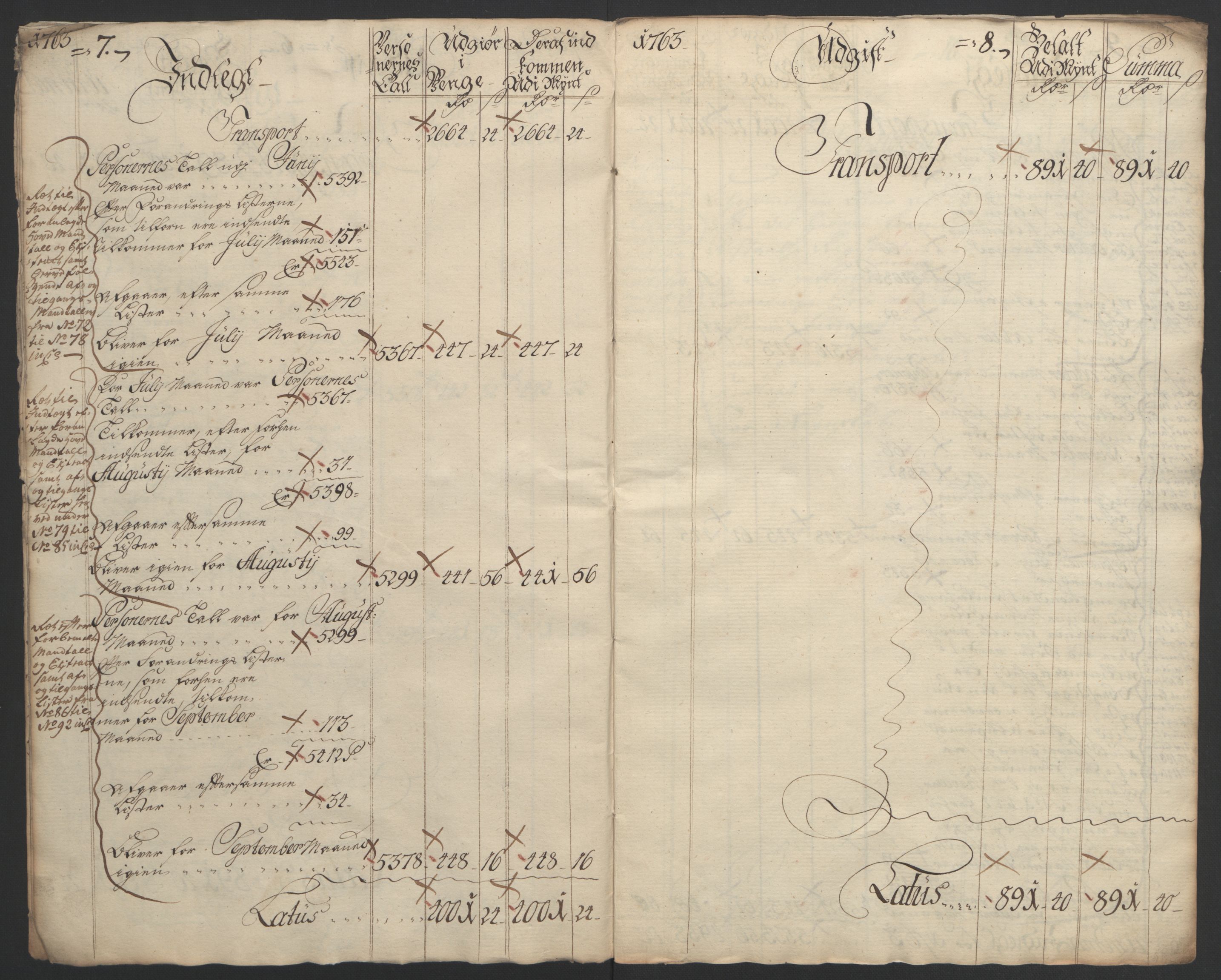 Rentekammeret inntil 1814, Reviderte regnskaper, Bergverksregnskaper, AV/RA-EA-3222/R/Rc/Rca/L0843: Ekstraskatt, 1762-1765, s. 9