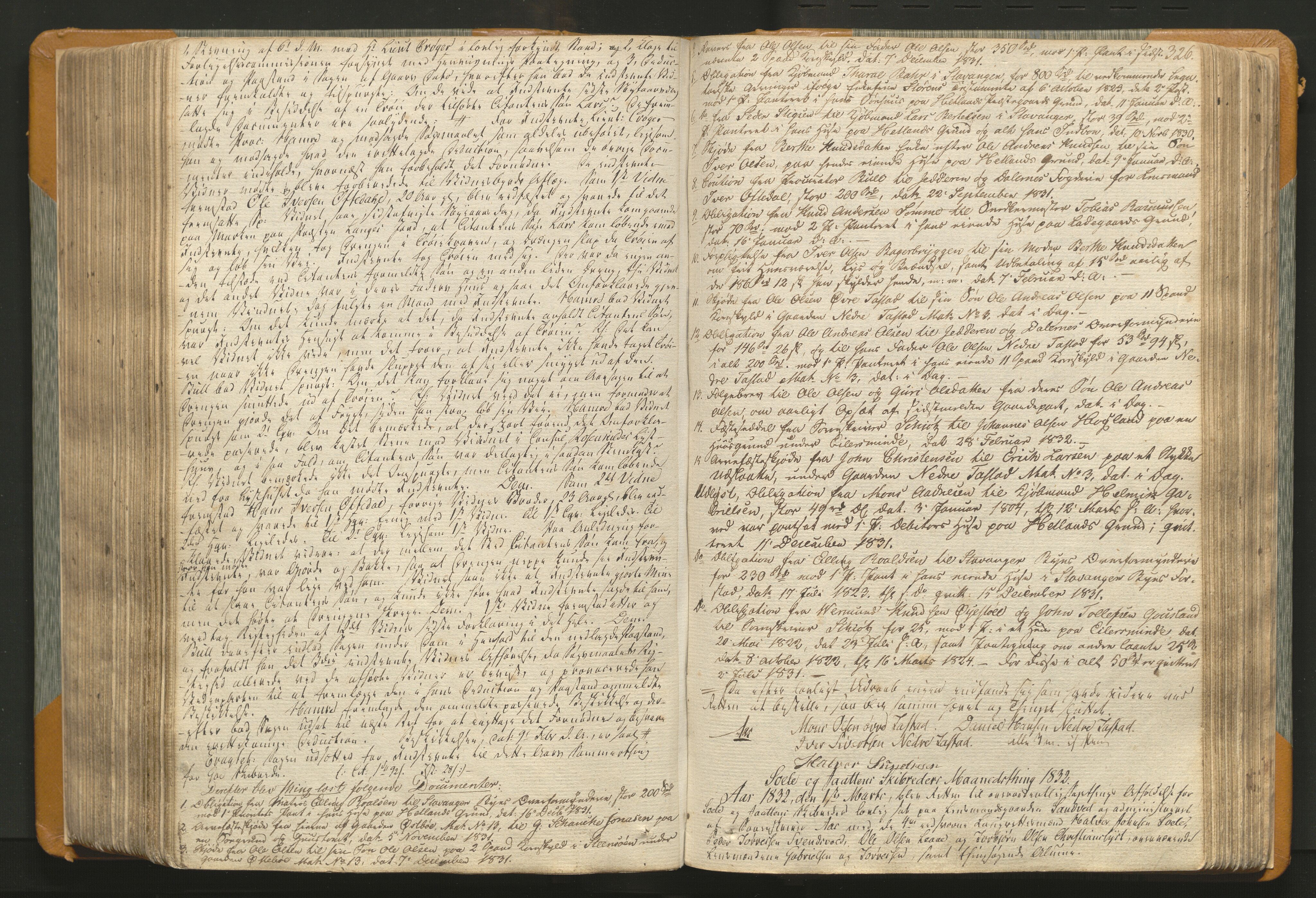 Jæren og Dalane sorenskriveri, AV/SAST-A-100306/3/30/30BAB/L0001: Tingbok for Jæren, 1821-1835, s. 325b-326a