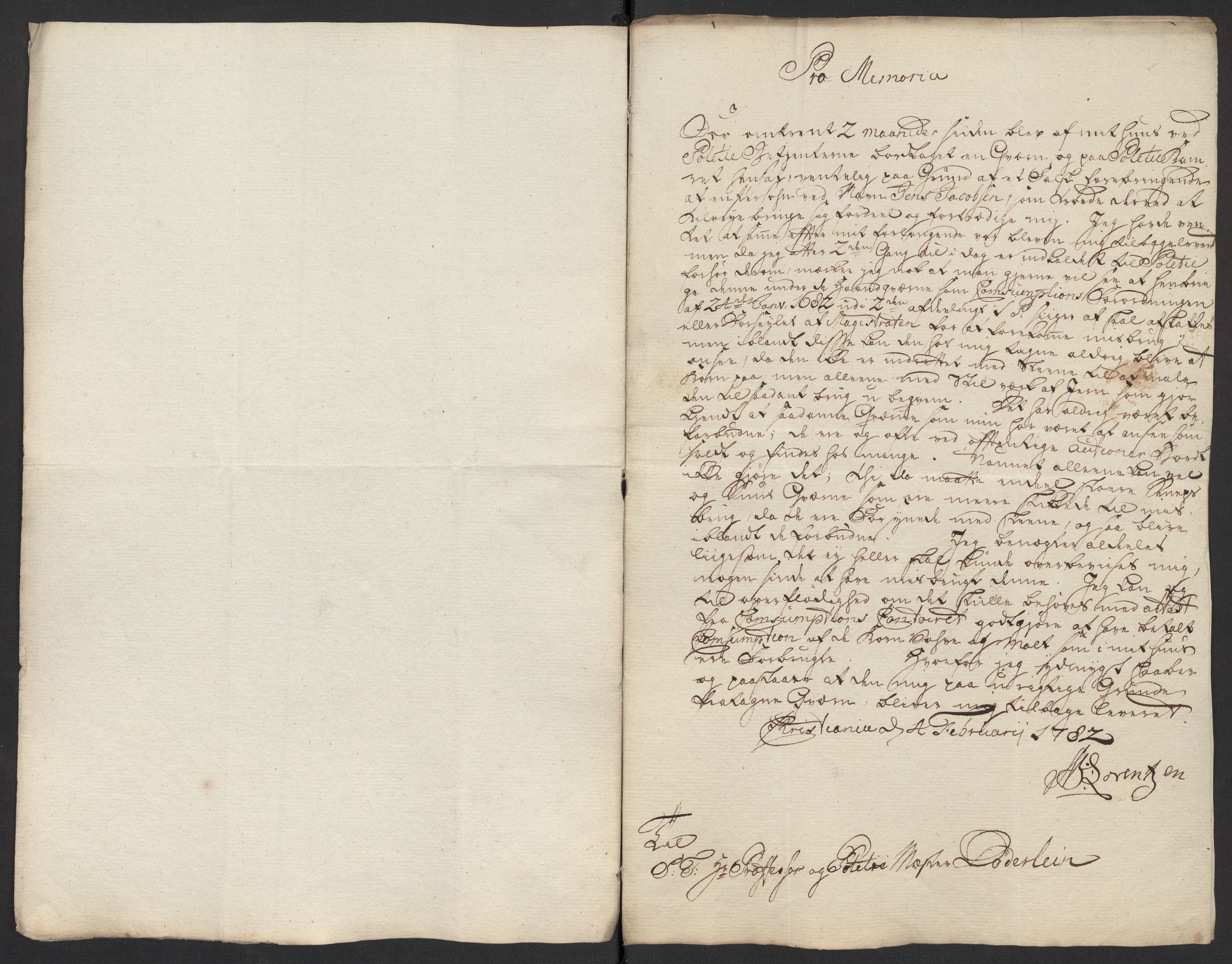 Oslo politidistrikt, AV/SAO-A-10085/D/Da/L0003: Innkomne brev, pro memoria m.v., 1781, s. 63